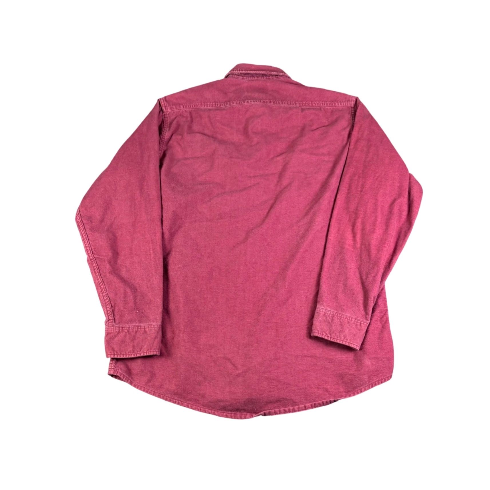 Vintage VINTAGE Private Property Mens LT Twill Button-Up Shirt Burgundy Red 90s Grunge Workwear Cotton Size US L / EU 52-54 / 3 - 2 Thumbnail