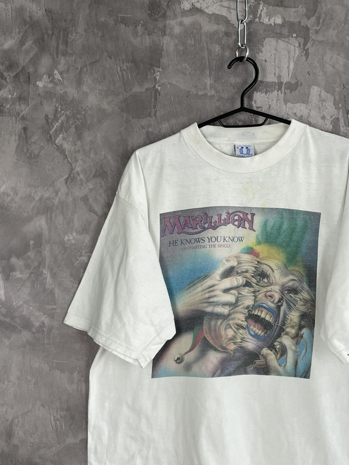 Band Tees Vintage 90s Marillion He Knows You Know Retro Band T Shirt Size US XL / EU 56 / 4 - 3 Thumbnail