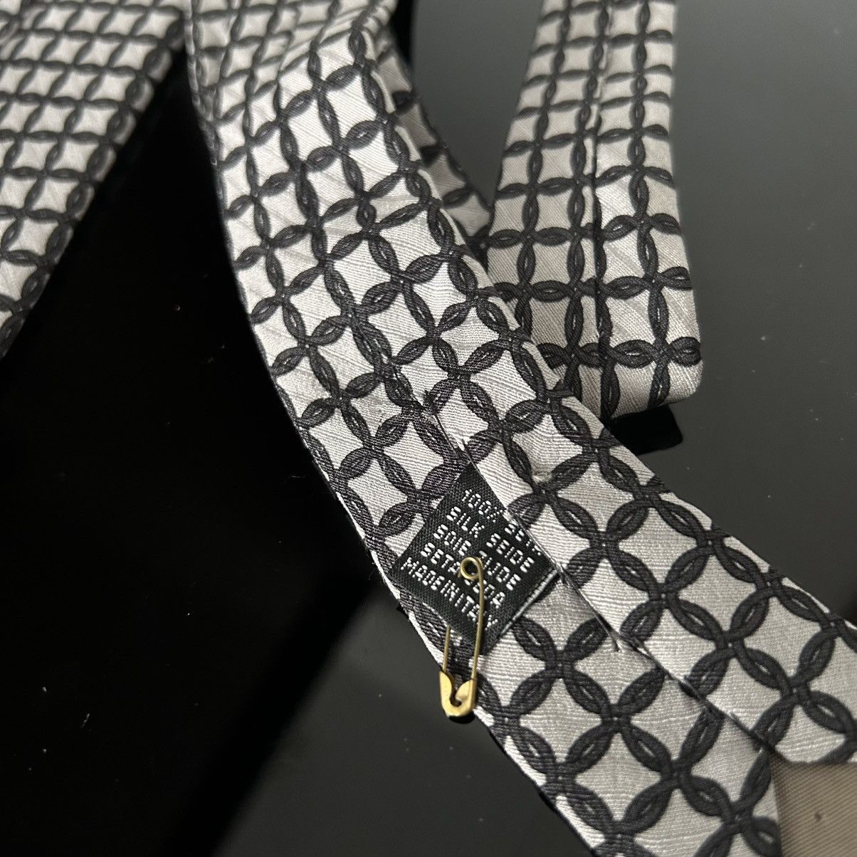 Versace 90s Gianni Versace silk tie grey Size ONE SIZE - 7 Thumbnail