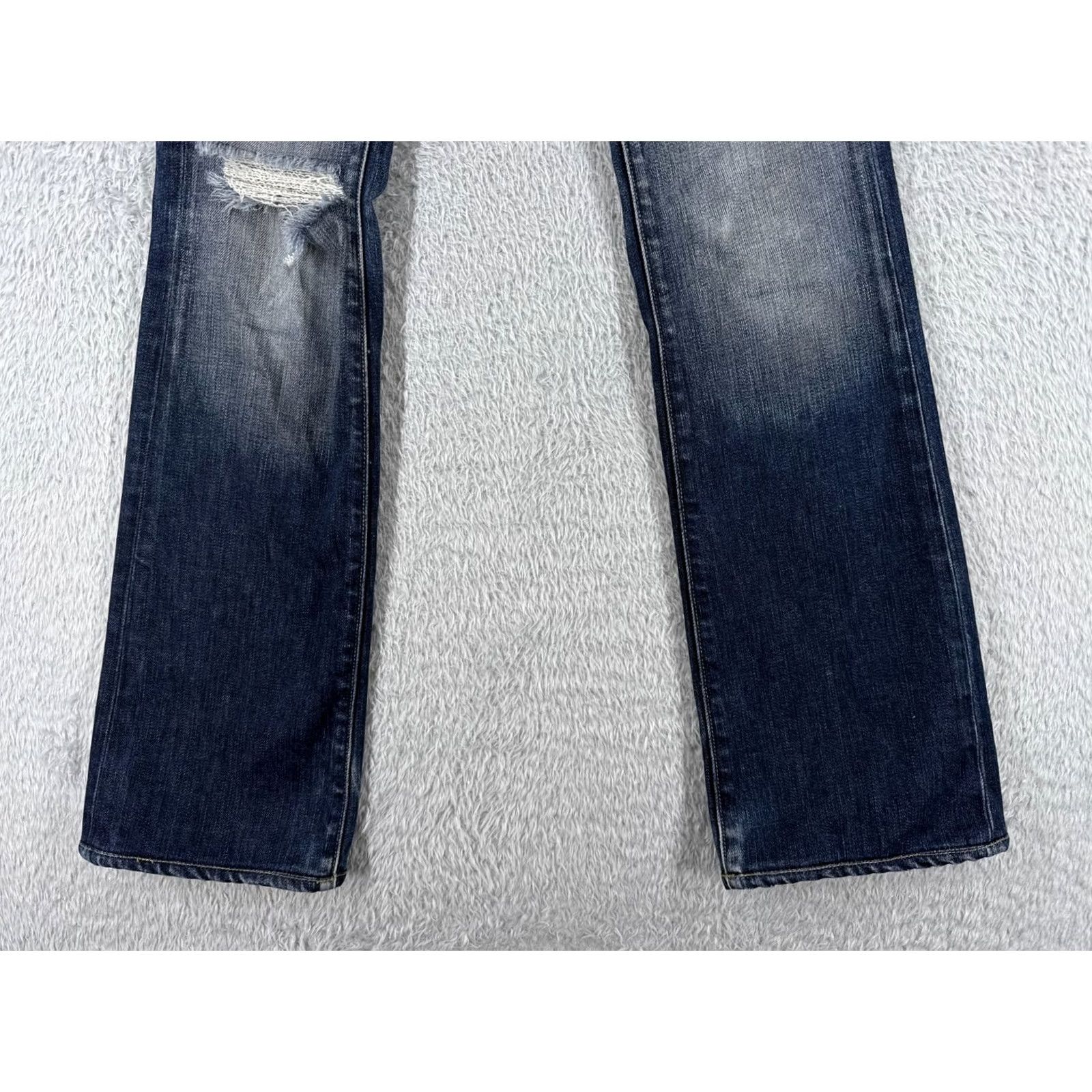 Paige Paige Jeans Womens 27 Blue Denim Bootcut Distressed Stretch 5-Pocket American Classic Designer Jeans Size 27 Womens Medium Wash Vintage: No Size 27" / US 4 / IT 40 - 2 Thumbnail