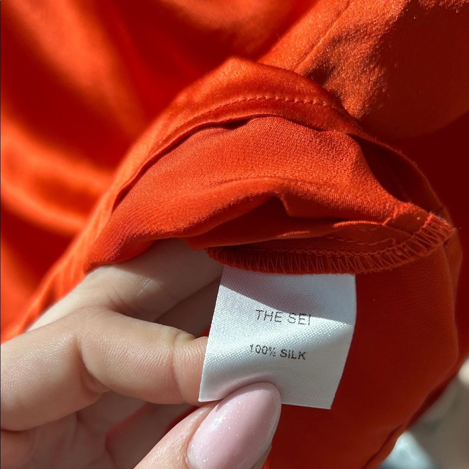 Designer The sei red/orange silk blouse Size XS / US 0-2 / IT 36-38 - 4 Thumbnail