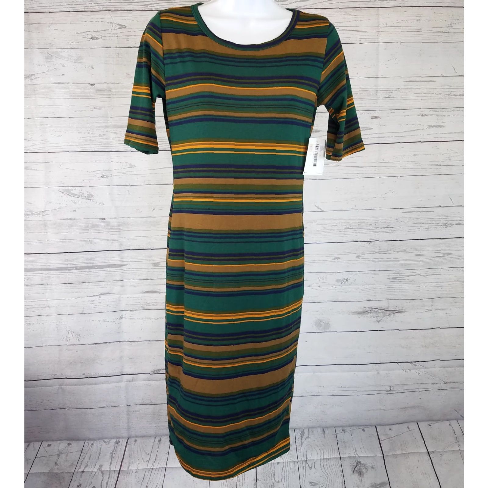 Vintage VINTAGE LuLaRoe Womens Julia Dress XS Green Stripes Short Sleeve - Womens, Dress, XS, Green, Stripes, Short Sleeve, Julia, LuLaRoe, Casual Size 26" / US 2 / IT 38 - 2 Thumbnail