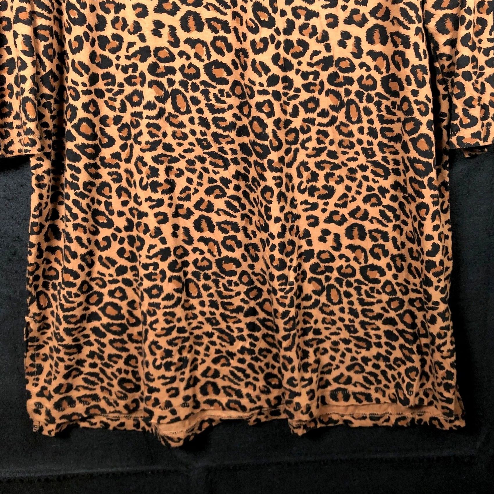 Vintage Terra & Sky Blouse Brown Black Leopard Print 3/4 Sleeve Tunic 0X Women’s Plus Size Casual Size XL / US 12-14 / IT 48-50 - 3 Thumbnail