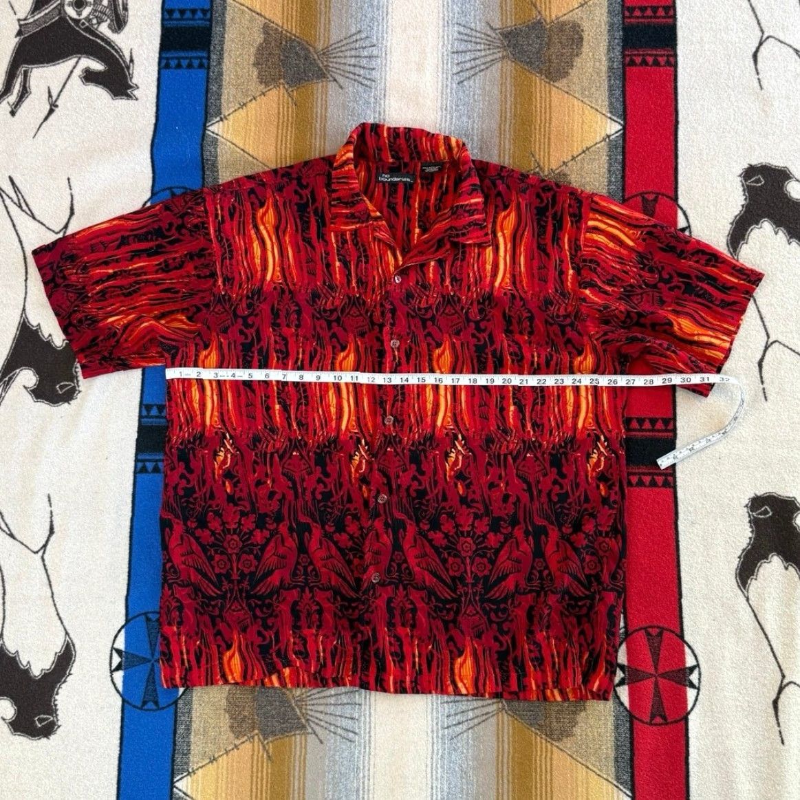 Vintage VINTAGE No Boundaries Button-Up Shirt XL Men Red Graphic Print Short Sleeve Collared Y2K Grunge Cyber Gothic Skate 90s Theme Size US XL / EU 56 / 4 - 7 Thumbnail