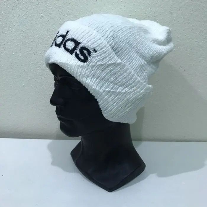 Adidas × Descente Vintage Adidas Spellout By Descente Beanie Hat Size ONE SIZE - 3 Thumbnail