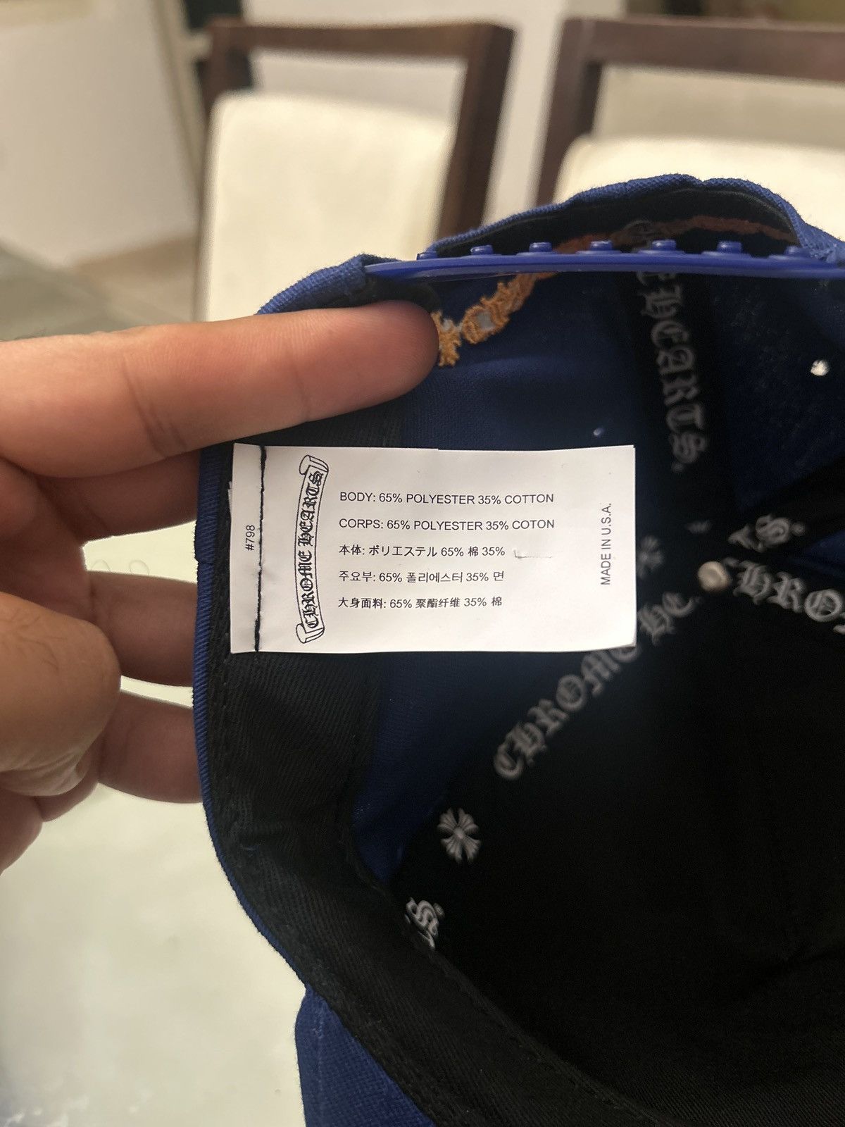 Chrome Hearts Chrome Hearts CH Blue/Yellow BaseBall Hat Size ONE SIZE - 5 Thumbnail