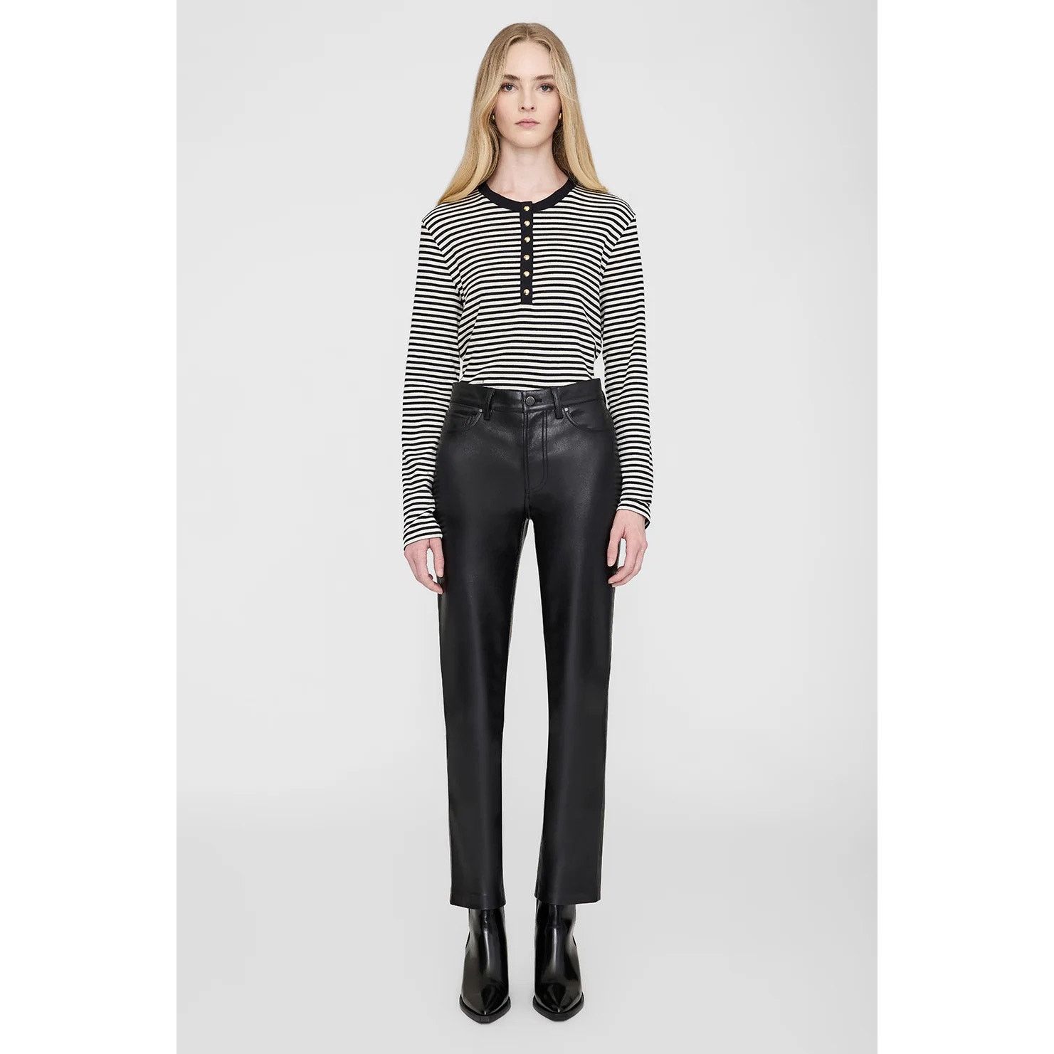 Anine Bing ANINE BING Bruno Pant in Black Recycled Leather FR 32 US 2 Size 26" / US 2 / IT 38 - 1 Thumbnail