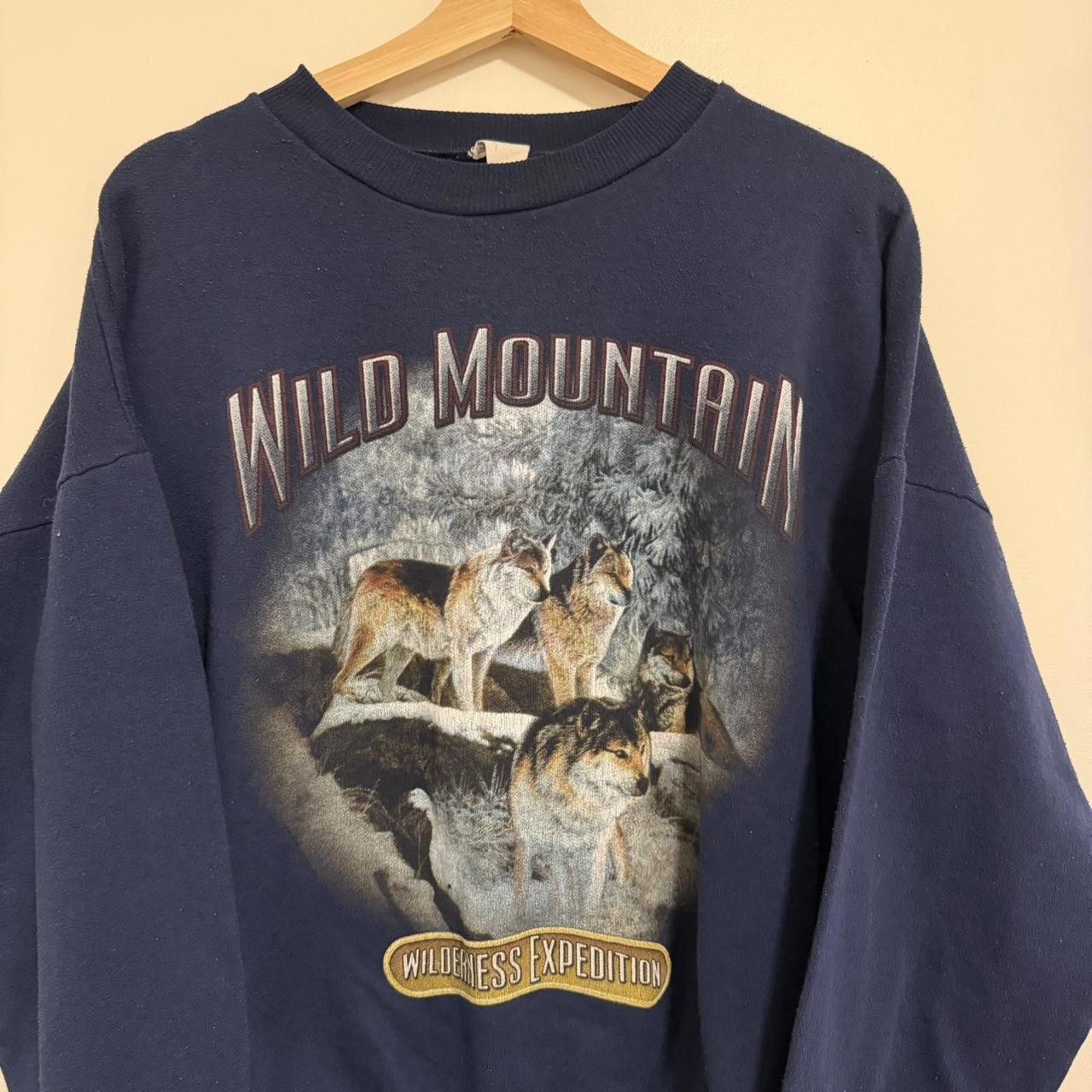 Other vintage wild Mountain wilderness exhibition wolf sweatshirt Size US M / EU 48-50 / 2 - 2 Thumbnail