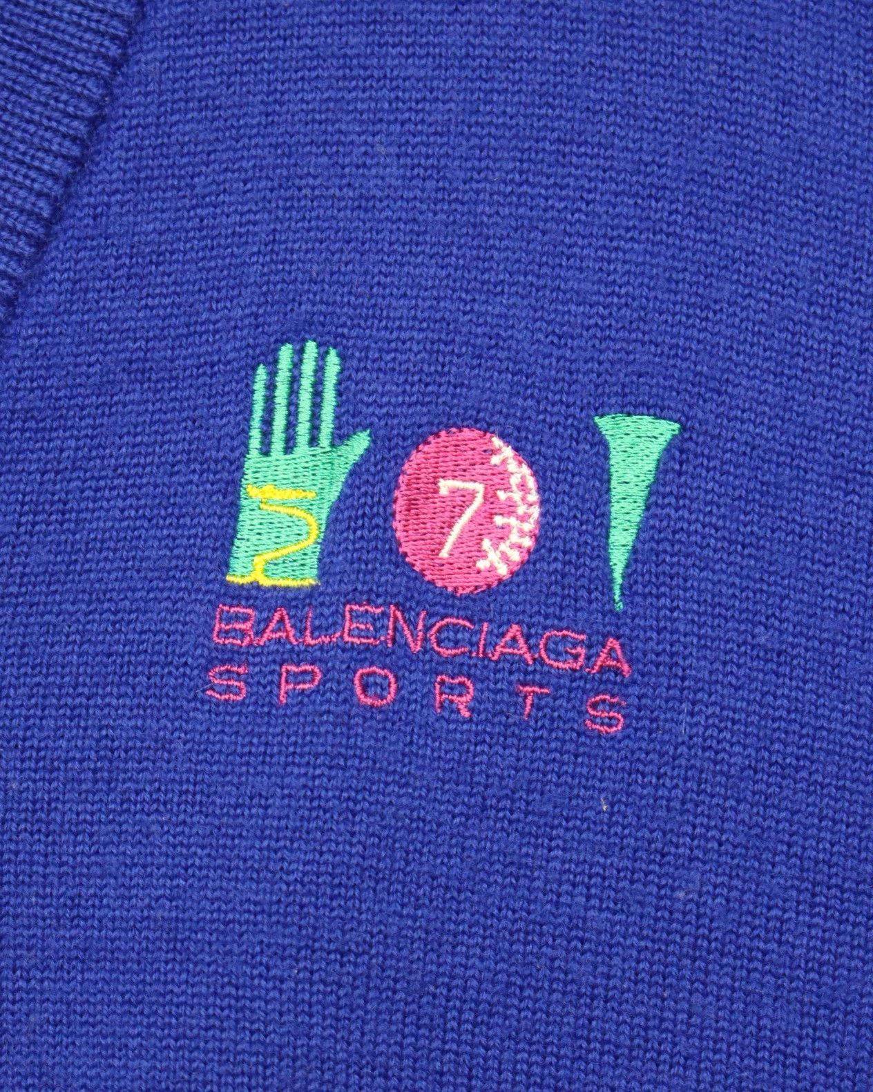Balenciaga 1990S BALENCIAGA SPORTS WOOL V-NECK SWEATER Size US L / EU 52-54 / 3 - 3 Thumbnail