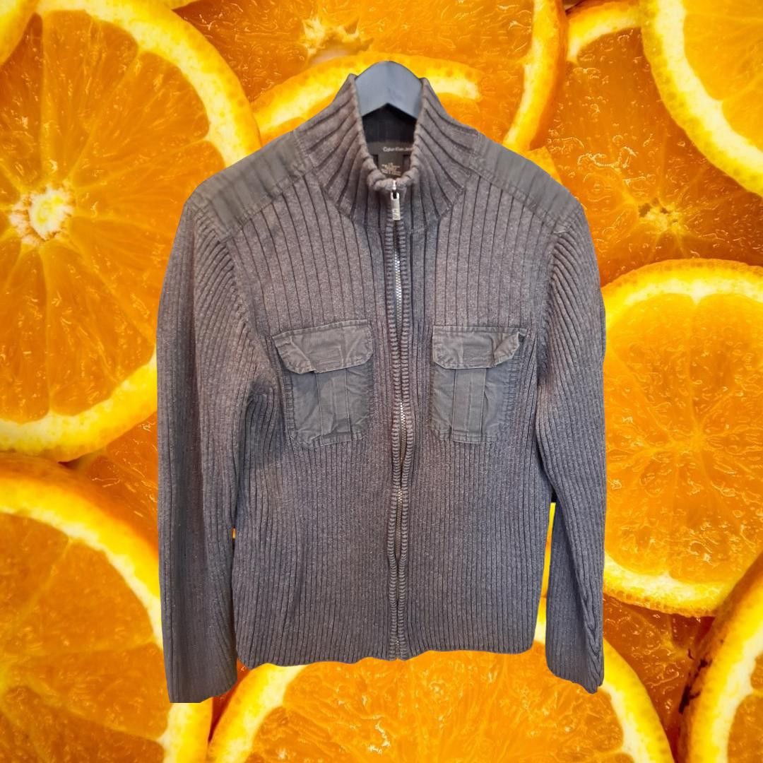 Calvin Klein Calvin Klein Jeans Full Zip Sweater with Front Pockets Size Size US L / EU 52-54 / 3 - 1 Thumbnail