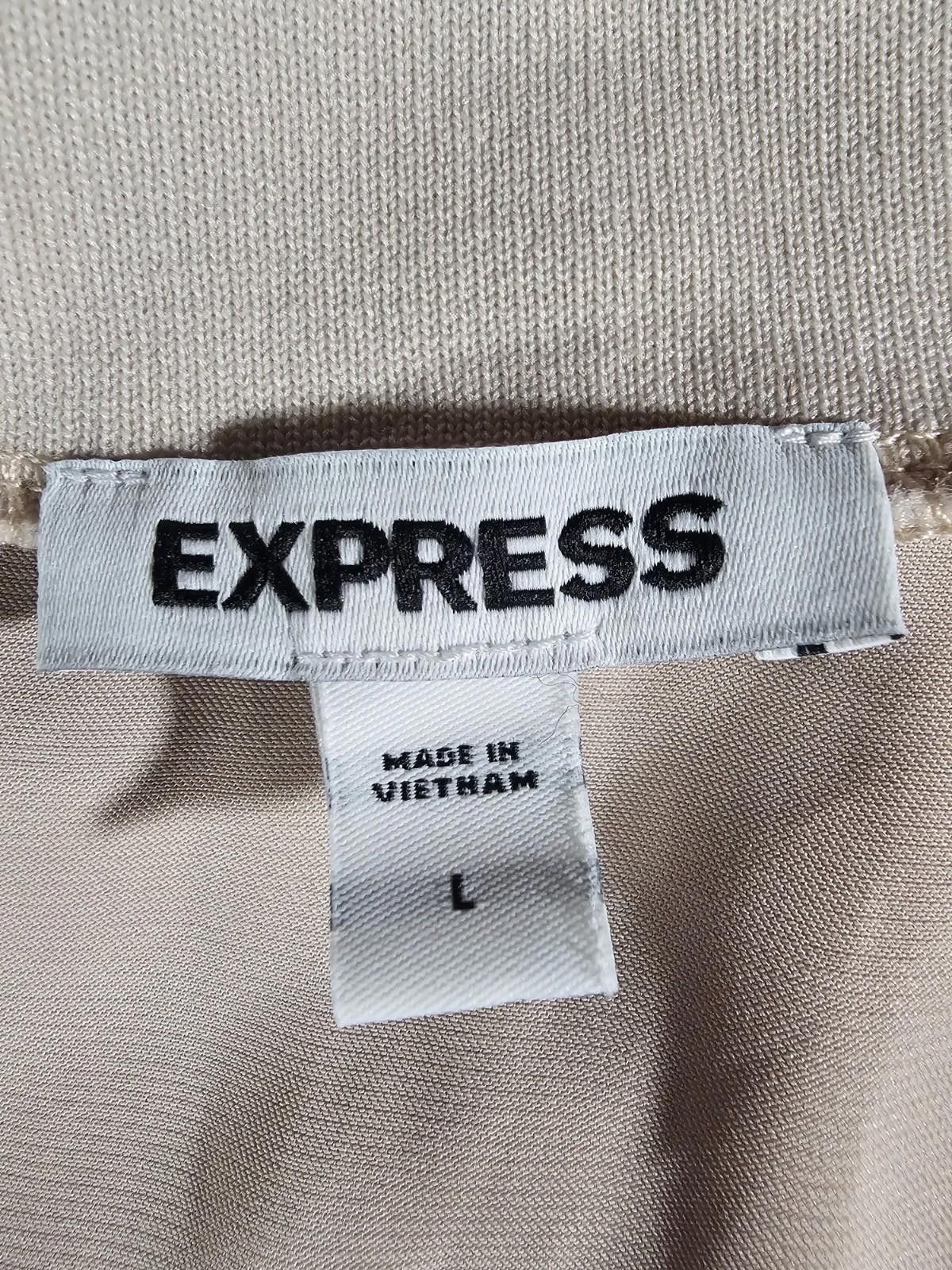 Express Express Beige Large Vneck Pullover Size L / US 10 / IT 46 - 3 Thumbnail