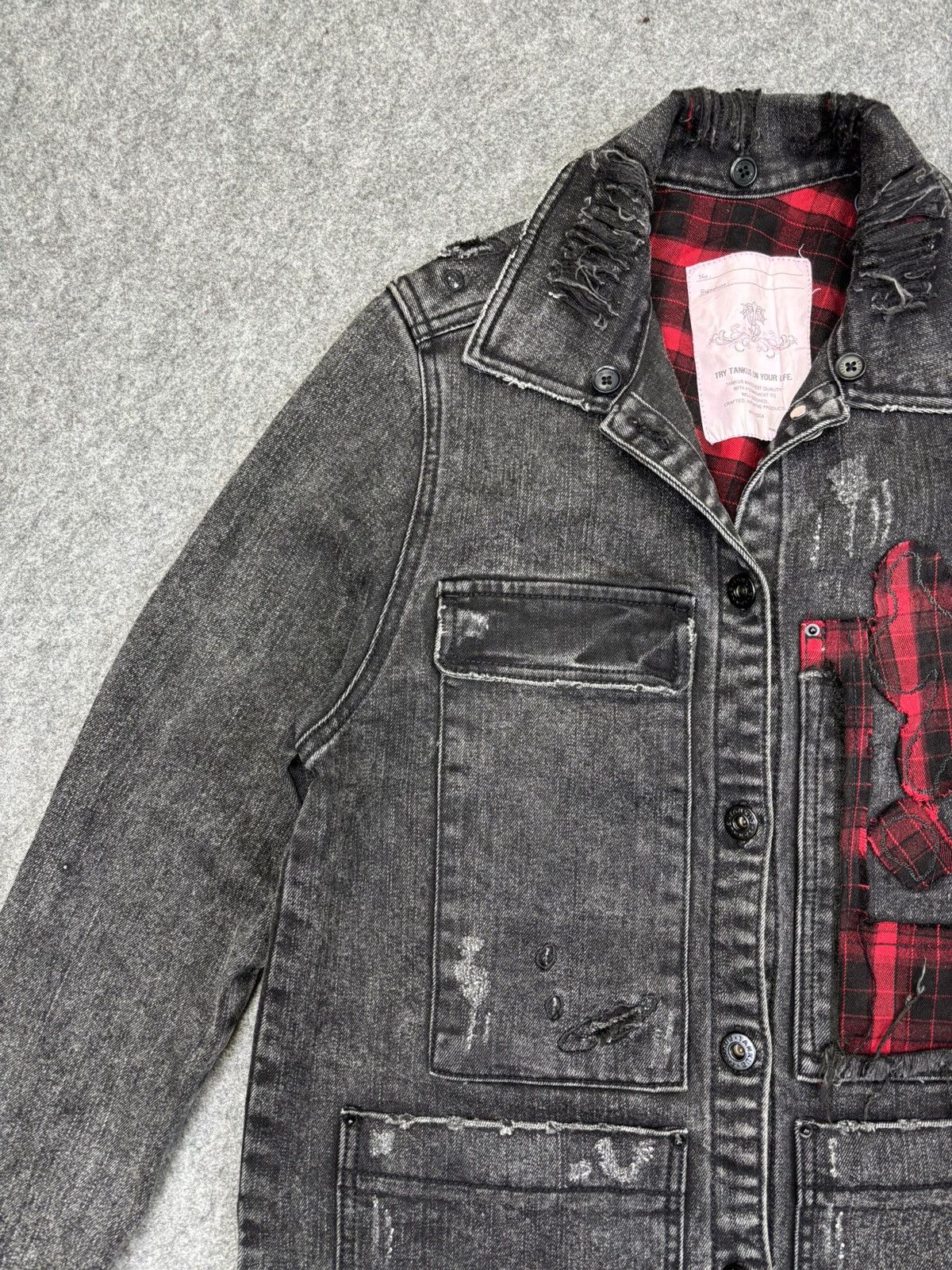 Other 💥Designer Style💥Tankus Distresed Patchwork Denim Jacket F934 Size US S / EU 44-46 / 1 - 5 Thumbnail