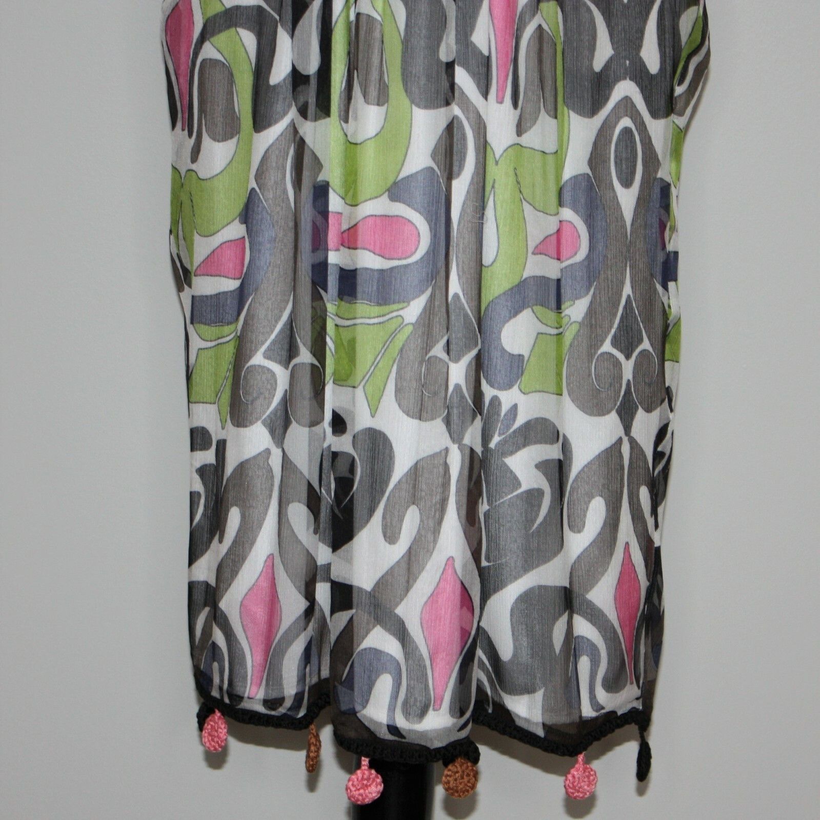 Missoni M Missoni Chiffon Halter Dress with Crochet Pom Poms $861 Size M / US 6-8 / IT 42-44 - 16 Thumbnail