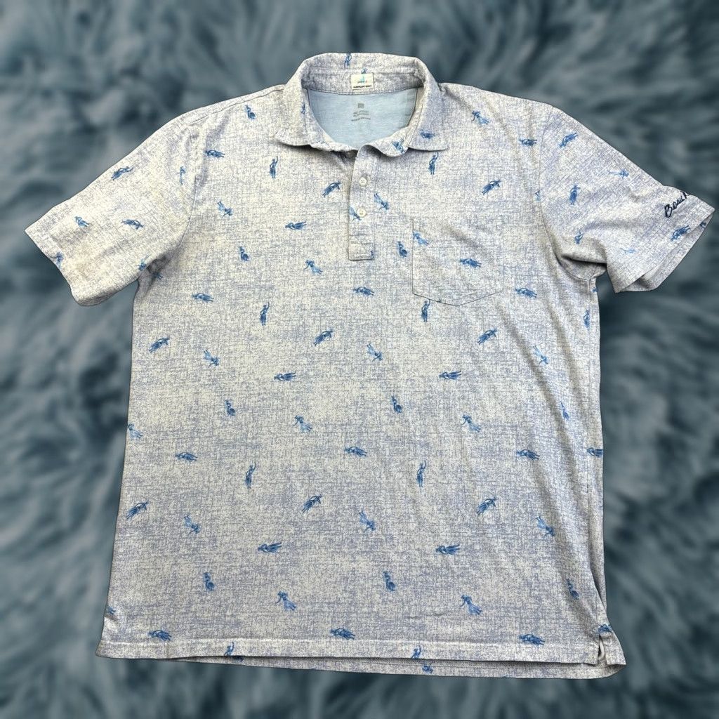 johnnie-O Johnnie O Polo Shirt Mens Large Blue Purple All Over Print Spotted Performance Size US L / EU 52-54 / 3 - 1 Thumbnail