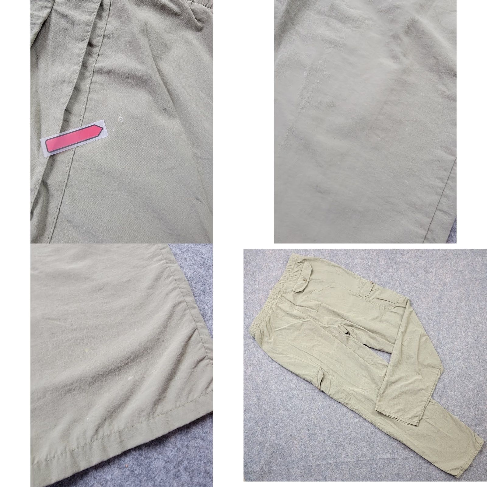 Vintage L.L. Bean Sportif Pants Mens Large Beige Belted Cargo Pockets Cargo Style Inseam 32" Regular Fit Front Zip Outdoor Travel Casual Nature Mens Size US 33 - 8 Thumbnail