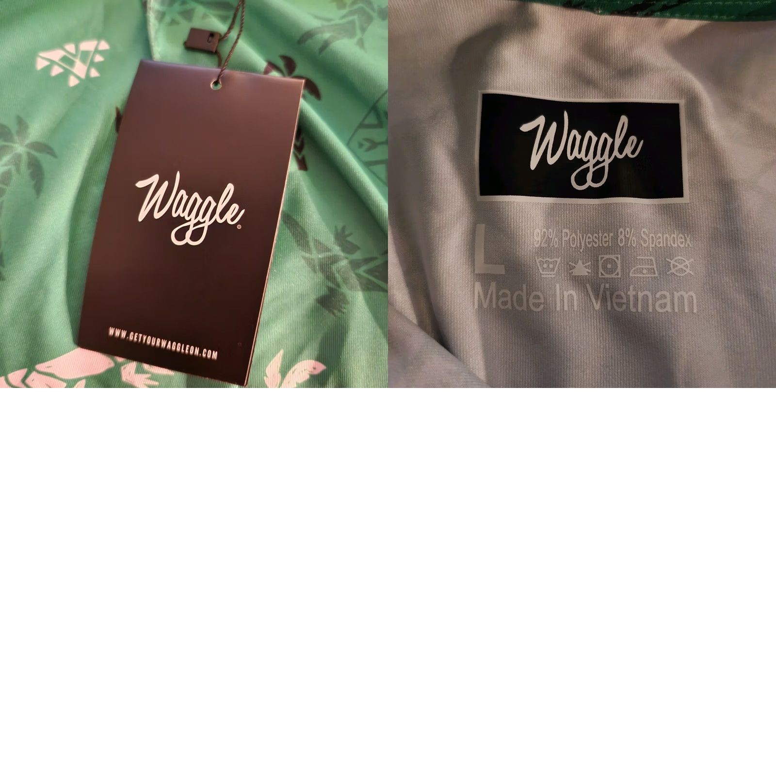 Vintage Waggle Shirt Mens L Golf Polo Aligator Palms AOP Performance Florida New Size US L / EU 52-54 / 3 - 9 Thumbnail