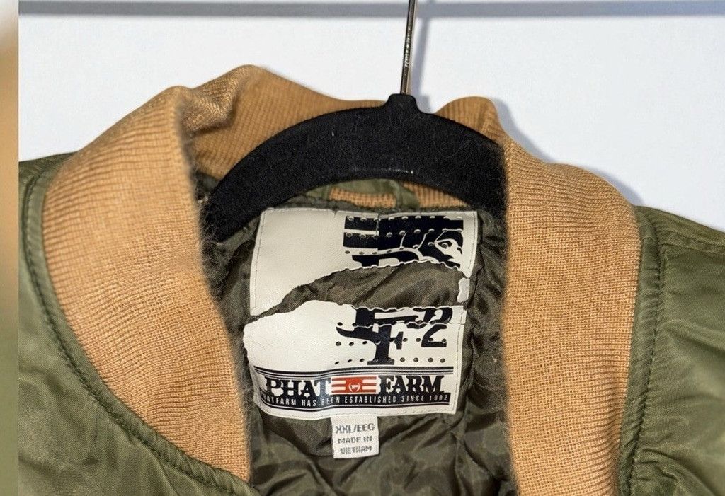 Phat Farm Phat Farm Bomber Jacket XXL Green Quilted Embroidered Logo Size US XXL / EU 58 / 5 - 9 Thumbnail