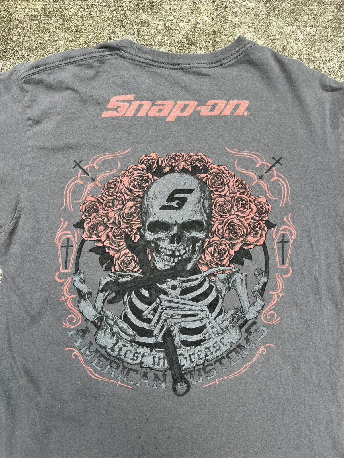 Affliction Crazy Y2K Affliction Snap On Rest In Grease Skull Tee Size US XL / EU 56 / 4 - 5 Thumbnail