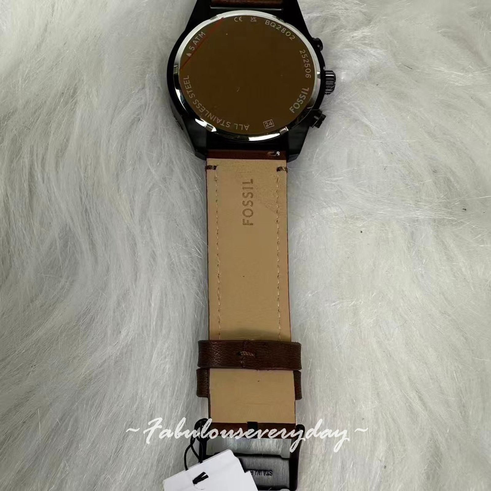 Fossil FOSSIL Men Brox Multifunction Brown Leather Watch Black Dial Size ONE SIZE - 7 Thumbnail