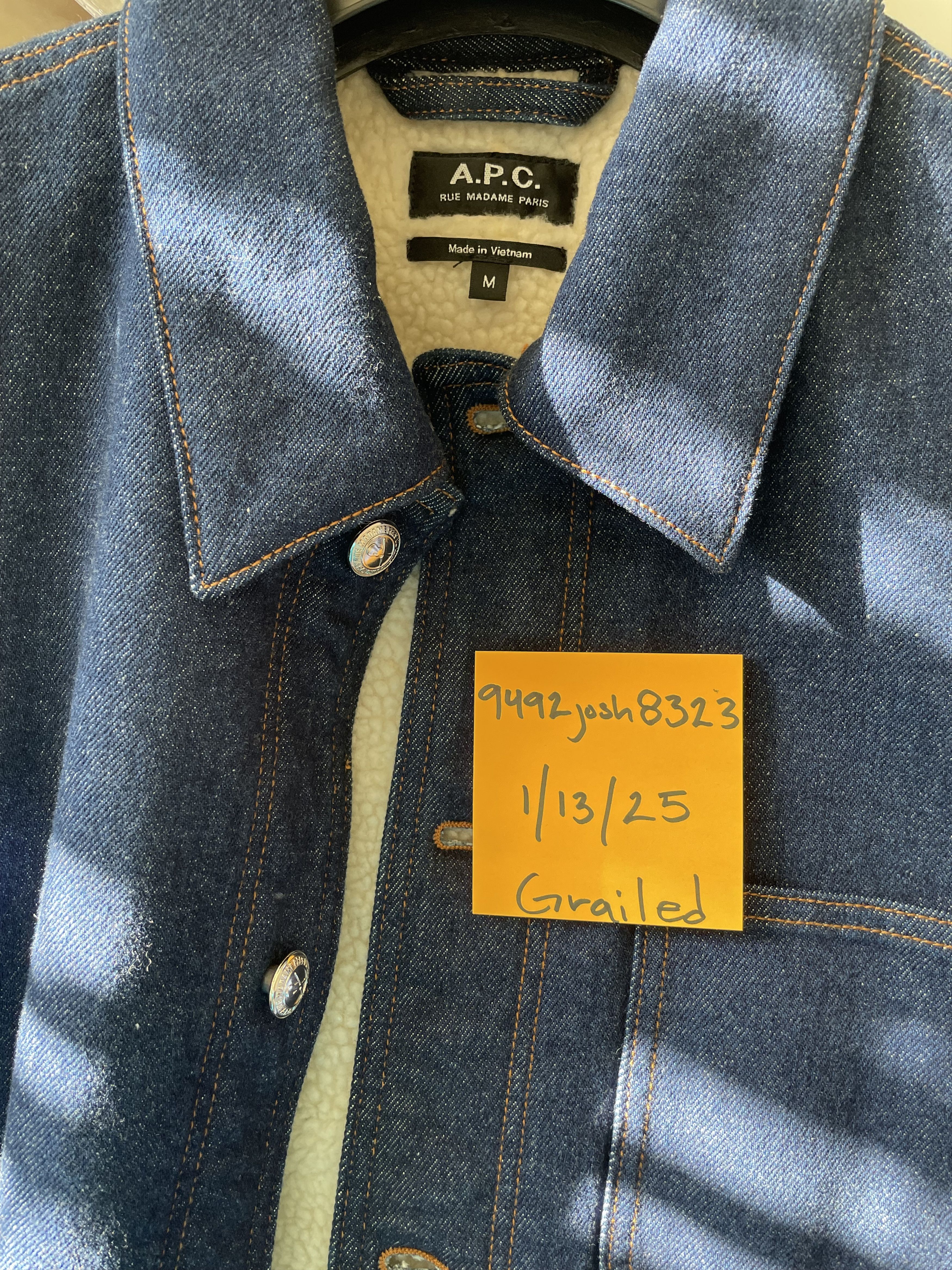 A.P.C. Axel Faux Shearling Denim Jacket Size US M / EU 48-50 / 2 - 4 Thumbnail