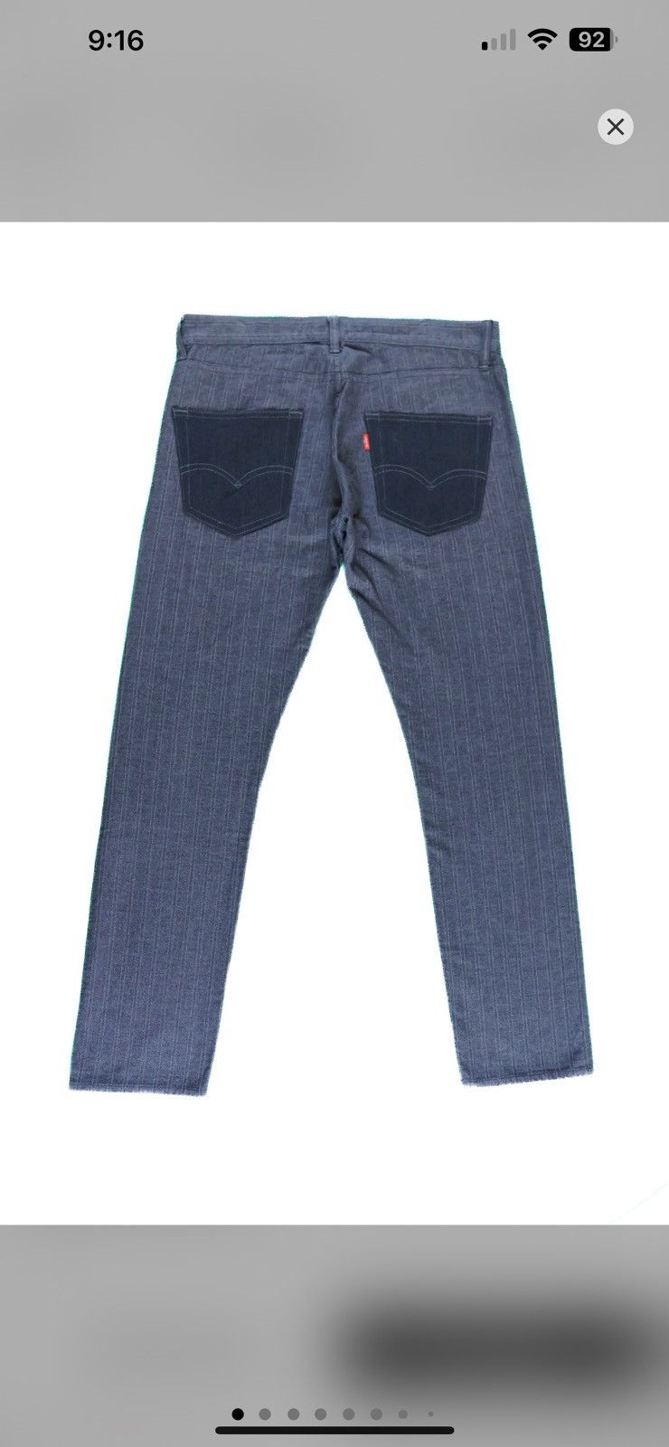 image of Comme Des Garcons x Junya Watanabe Ad2013 Junya Watanabe X Levi's Pinstripe Trousers in Dark Grey (
