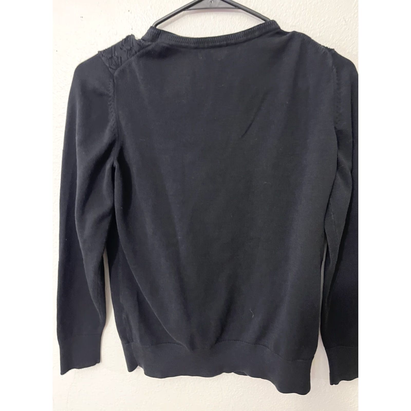 Banana Republic Banana Republic Sweater Womens Medium Black Long Sleeve Crew Knit Classic Preppy Size M / US 6-8 / IT 42-44 - 2 Thumbnail