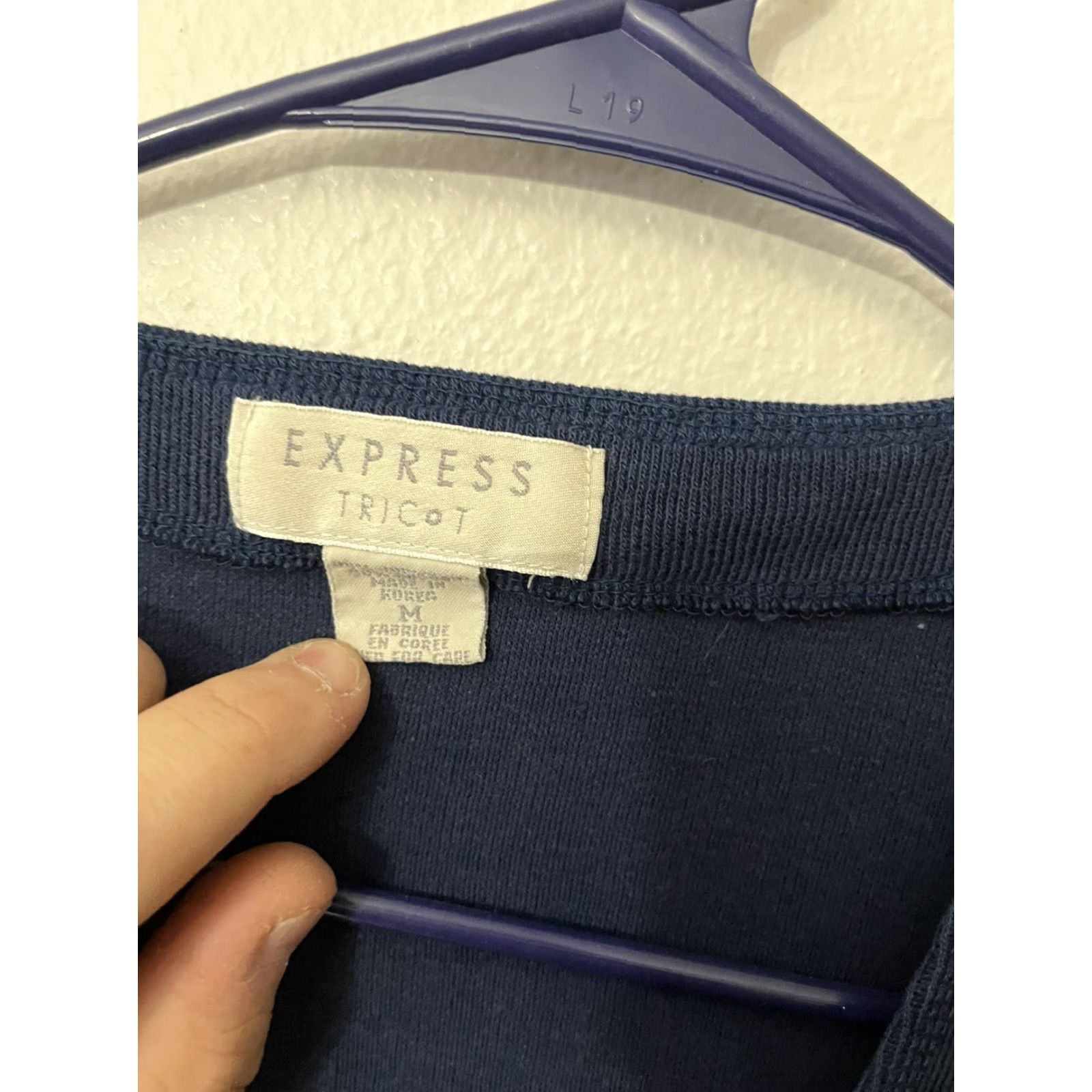 Express Express Cardigan Women’s Oversized Tricot Blue 3/4 Sleeve Medium - Tan Size M / US 6-8 / IT 42-44 - 3 Thumbnail