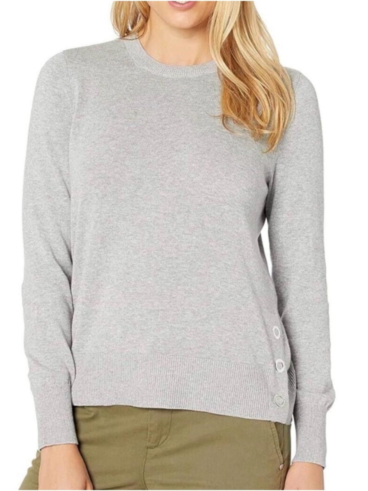 Michael Kors Michael Kors / Sweater Medium Button Detail Crewneck / Gray Size M / US 6-8 / IT 42-44 - 1 Thumbnail