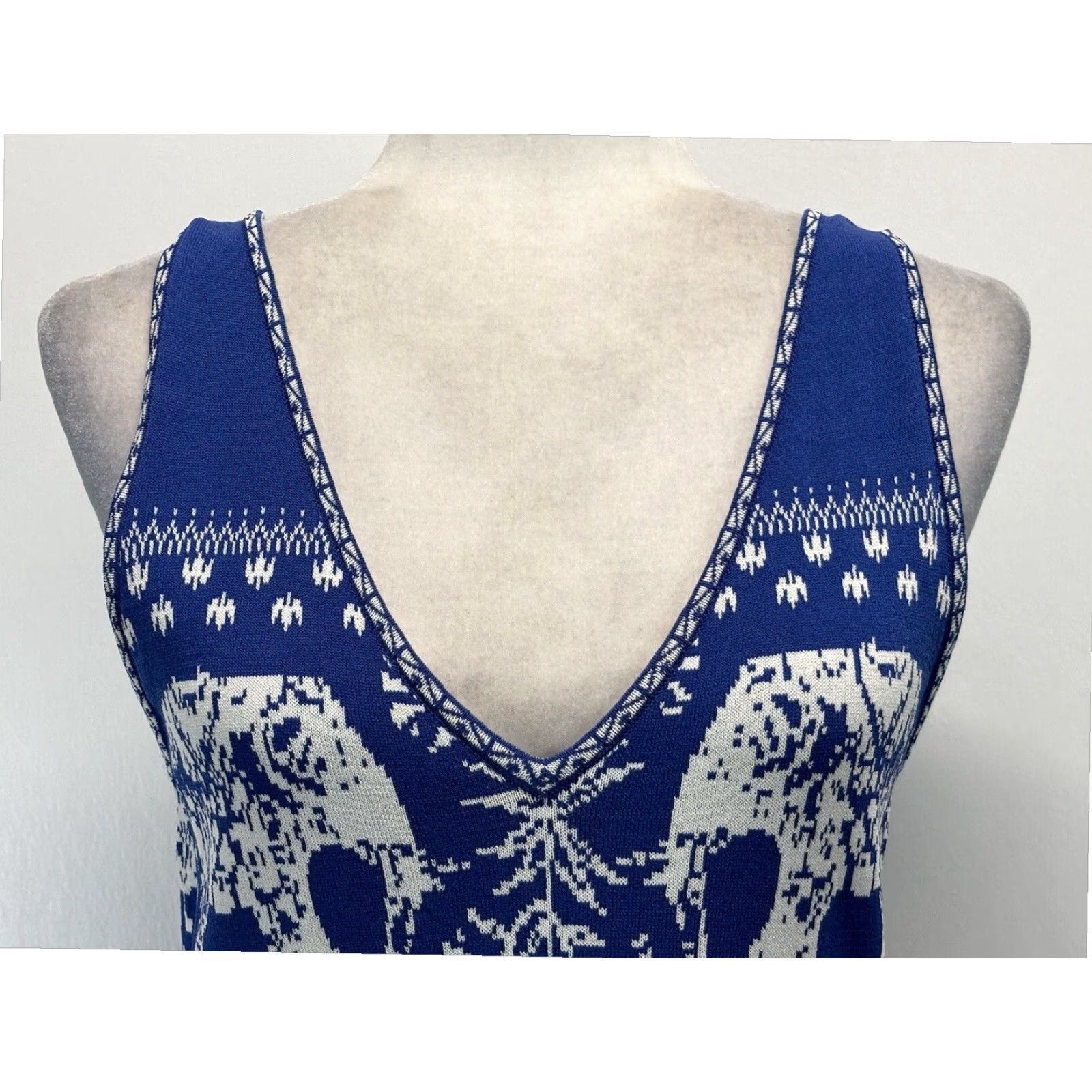 Desigual Desigual Floral Elephant Maxi Dress Blue Multicolored Sleeveless UK 12 EU 40 Womens Summer Size XL / US 12-14 / IT 48-50 - 6 Thumbnail