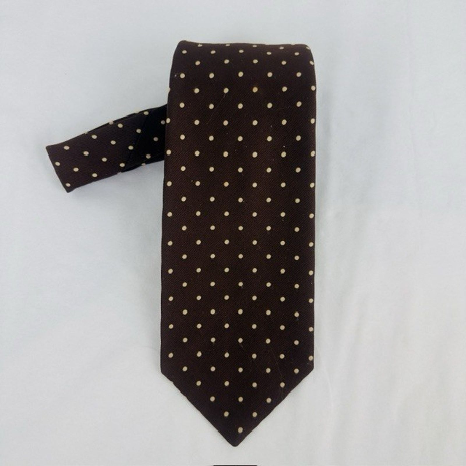 REGAL Regal Designer tie Brown w/Tan Polka Dot Preppy Business VTG Size ONE SIZE - 8 Thumbnail