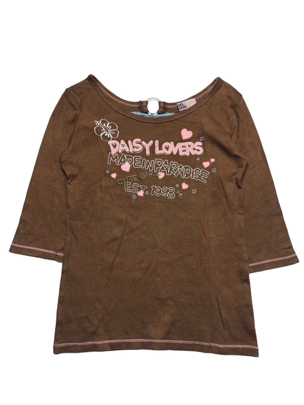 Image of Angel Blue x Hysteric Glamour 2000S Daisy Lovers - Baby Tee in Brown, Women's (Size Small)