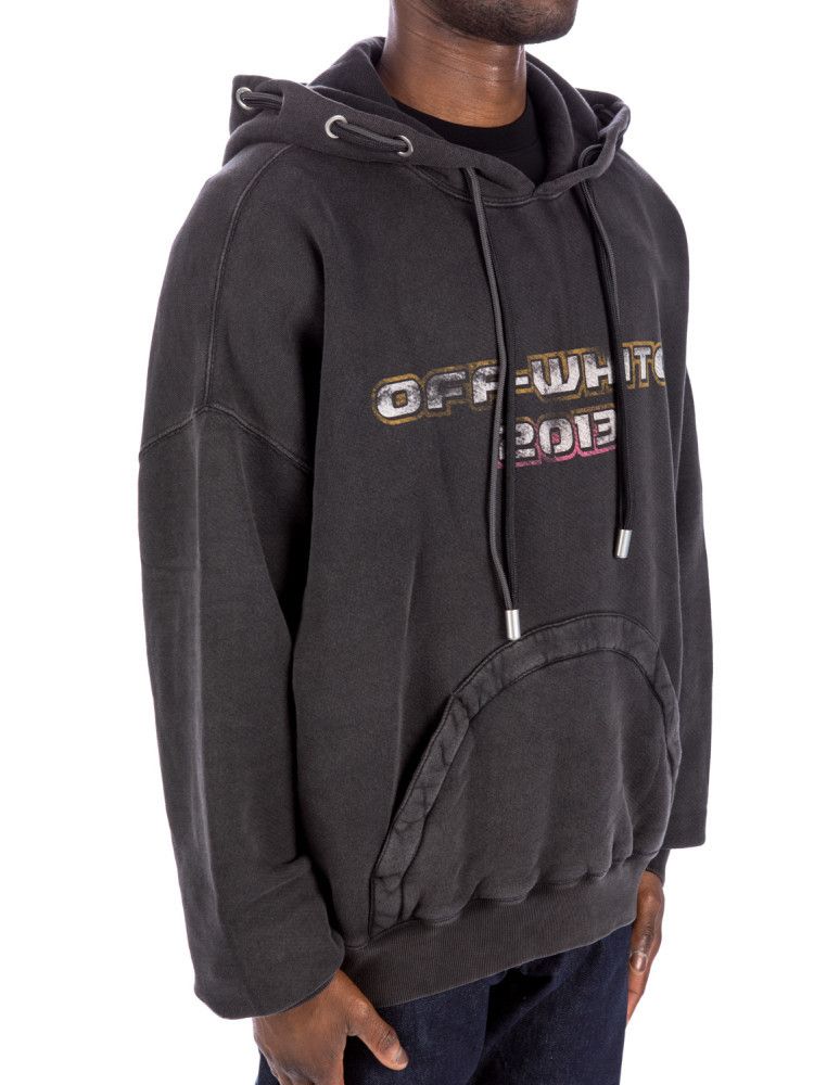 image of Off White Off-White Digit Bacchus Double String Hoodie in Dark Gray, Men's (Size Large)