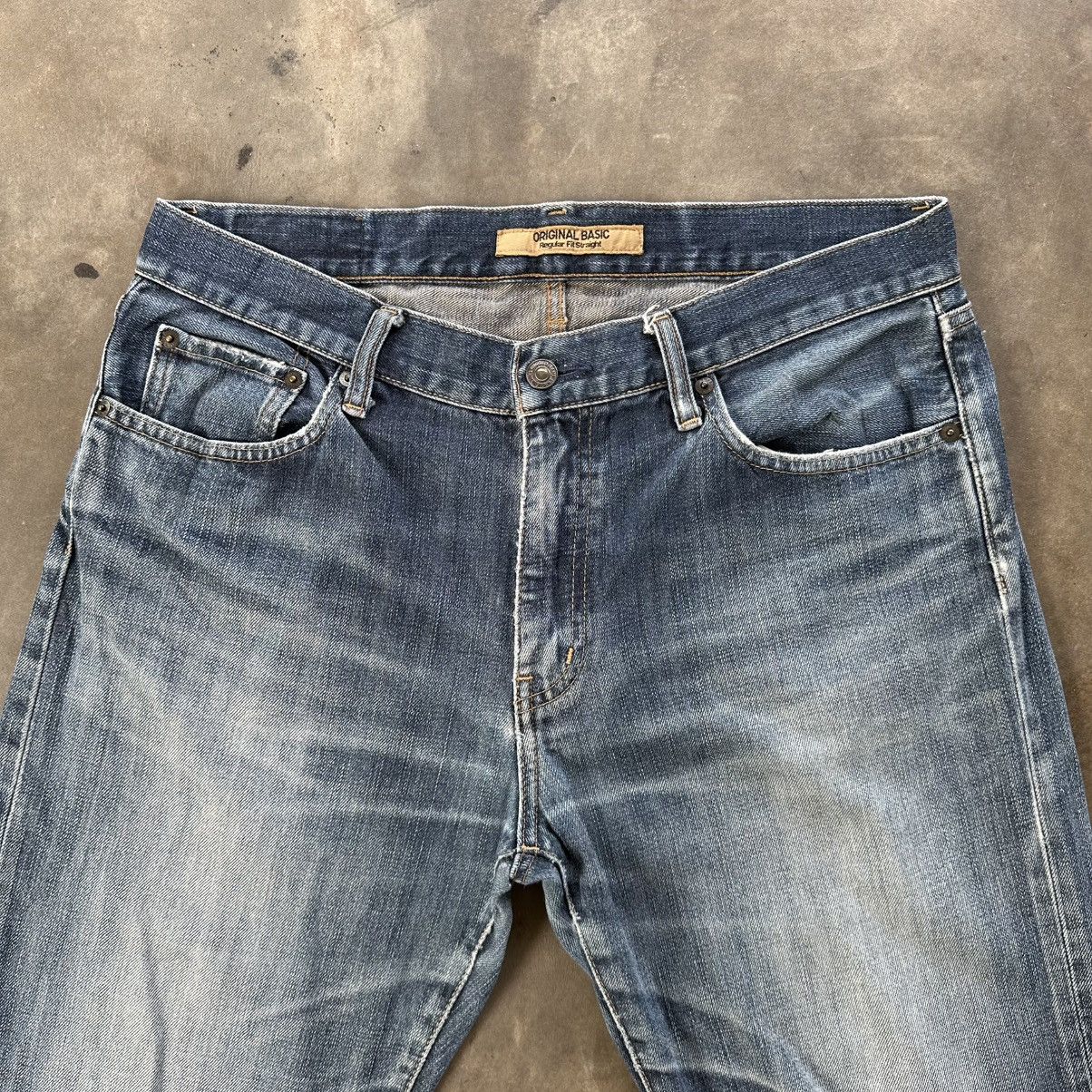 Japanese Brand Vintage Japanese Faded Distressed Denim Jean Pant W33 Size US 33 - 3 Thumbnail