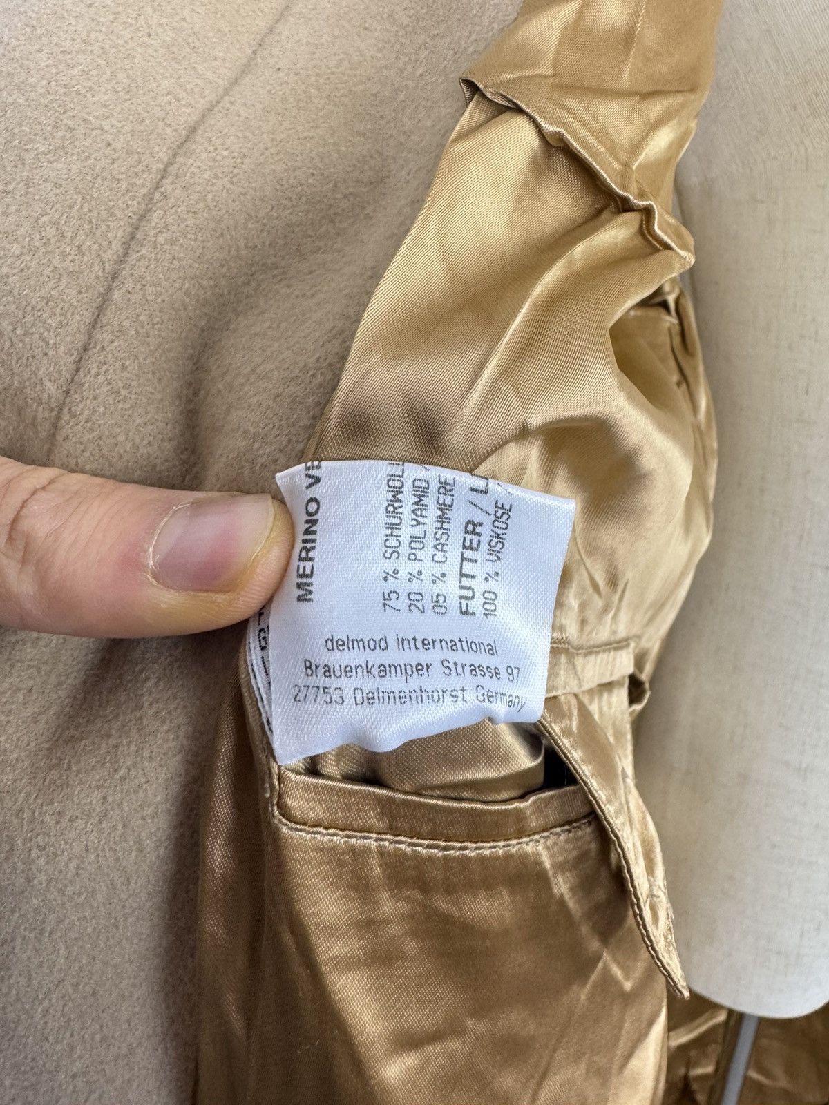 Other Delmod Wool Blend Coat Vintage Merino Velour Beige Peacoat Size S / US 4 / IT 40 - 11 Thumbnail