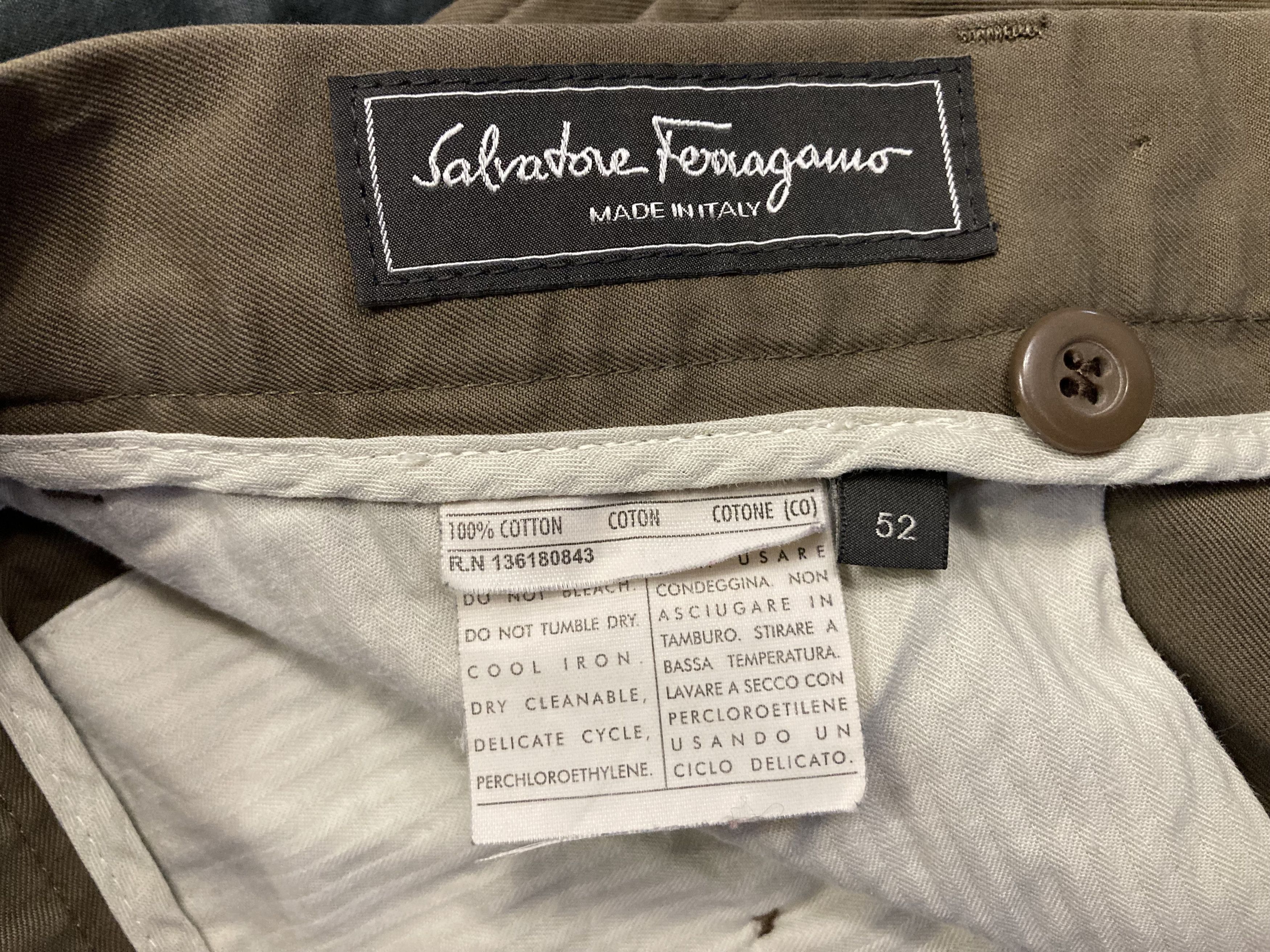 Salvatore Ferragamo Vtg.Salvatore Ferragamo Cotton Tapered Fit Chinos Pants Size US 34 / EU 50 - 4 Thumbnail