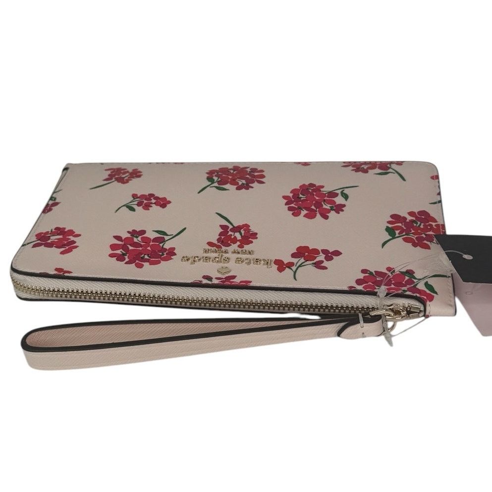 Kate Spade Kate Spade Staci Floral Medium L Zip Wristlet Fresh Peach Size ONE SIZE - 5 Thumbnail