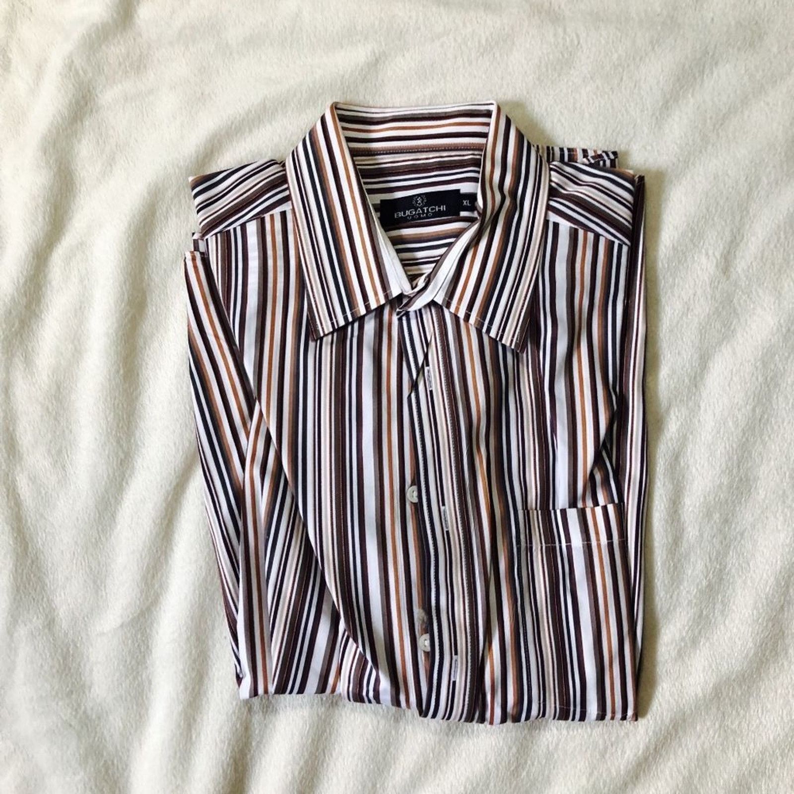 BUGATCHI Bugatchi Uomo Brown Striped Button-Down Shirt | Sz XL Size US XL / EU 56 / 4 - 3 Thumbnail