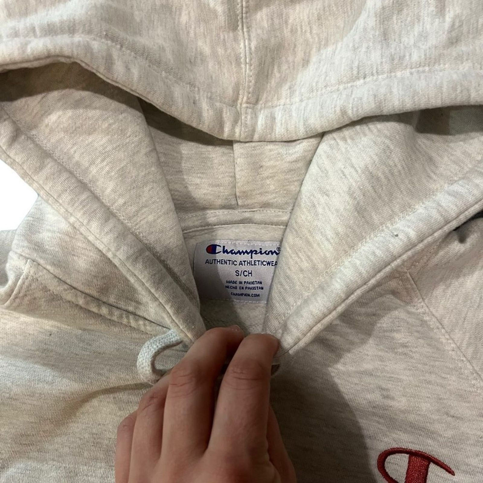 Champion Champion Hoodie Womens Size Small Oatmeal Heather Pullover Size S / US 4 / IT 40 - 3 Thumbnail