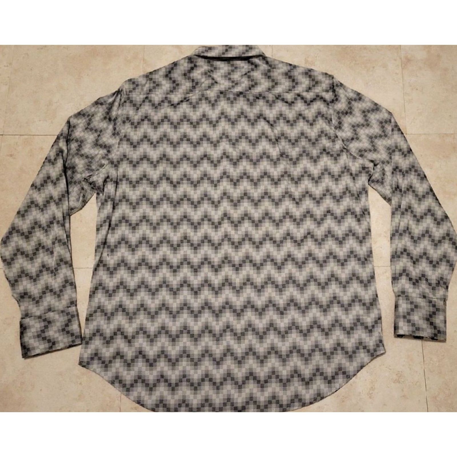 Robert Graham Robert Graham Geometric Pattern Flip Cuff Cotton Casual Dress Shirt Mens XL Size US XL / EU 56 / 4 - 2 Thumbnail