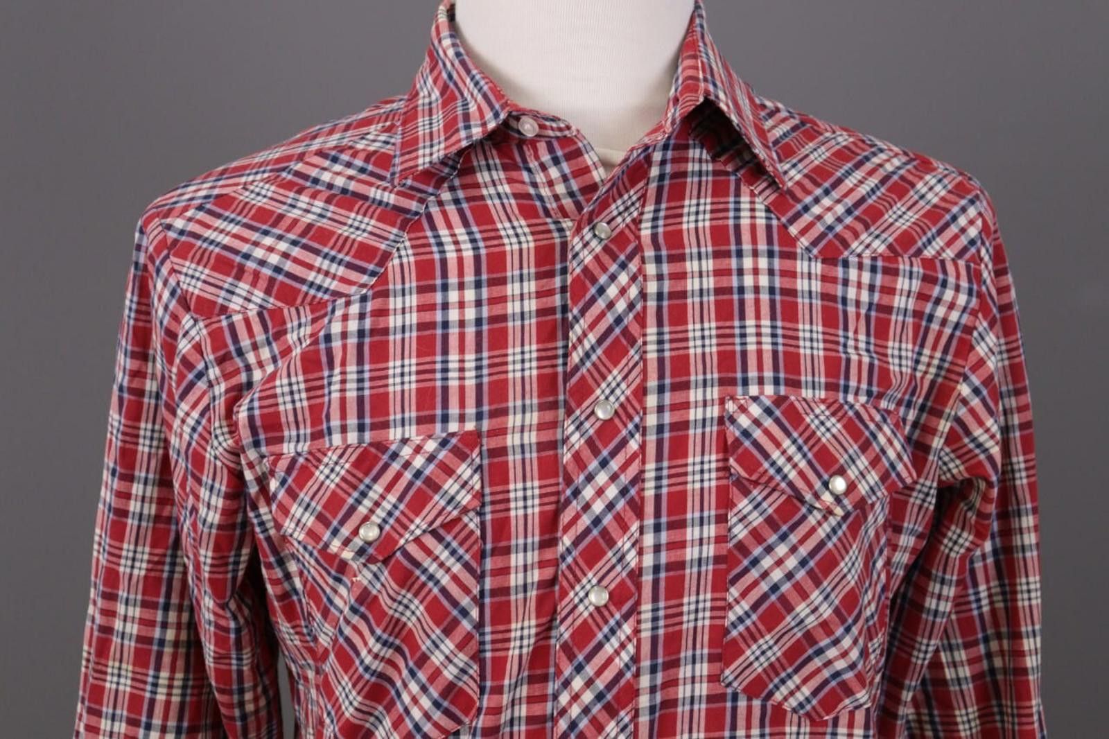 Wrangler Vintage Wrangler Western Red Check Overshirt Shirt Size M Size US M / EU 48-50 / 2 - 2 Thumbnail
