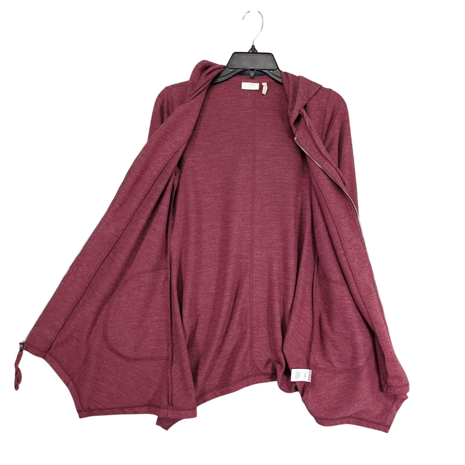 Logo Athletic LOGO Lori Goldstein Burgundy Oversize Full Zip Hoodie Jacket Size XXS / US 00 / IT 34 - 5 Thumbnail