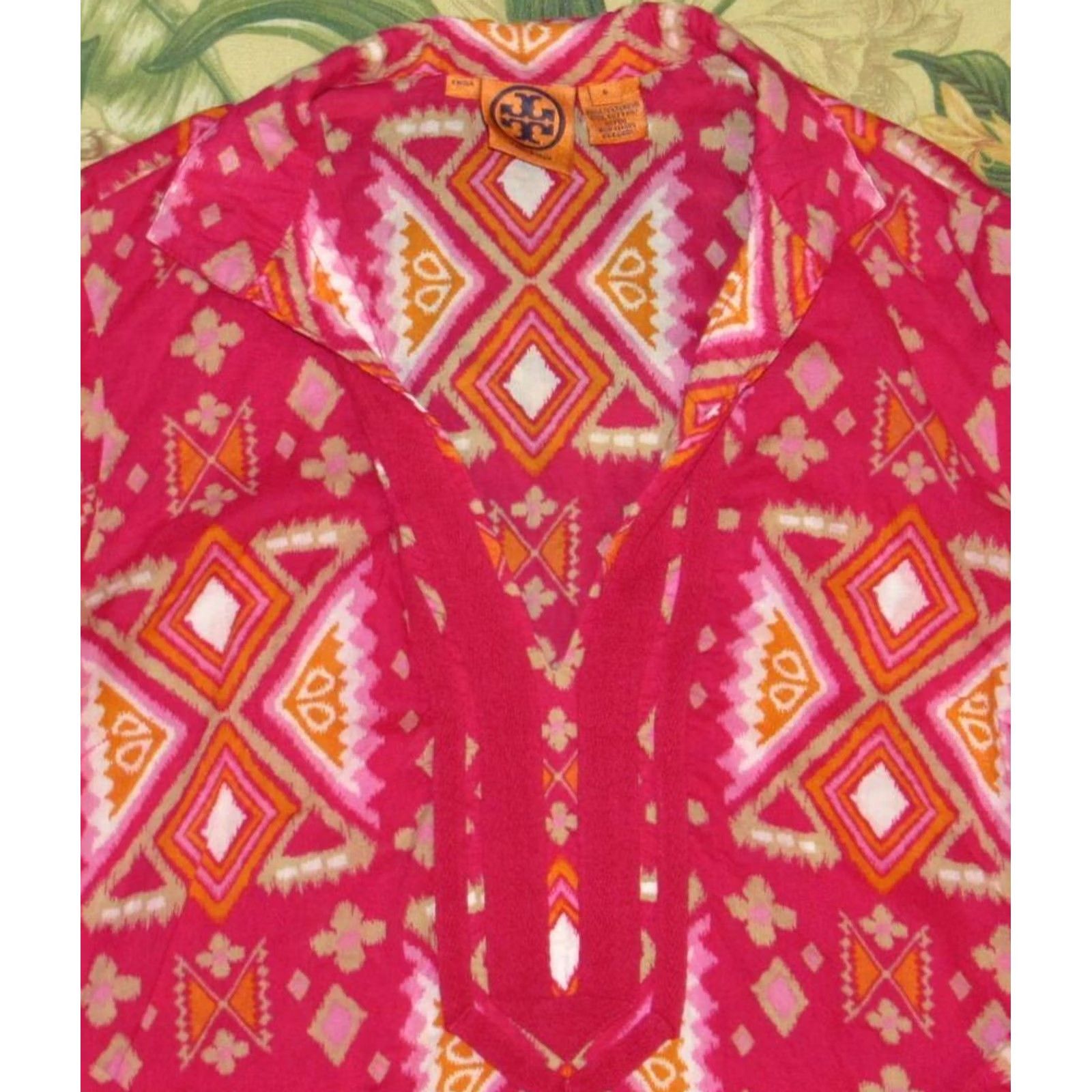 Tory Burch TORY BURCH Pink Cotton Tunic Blouse 6 Size M / US 6-8 / IT 42-44 - 2 Thumbnail