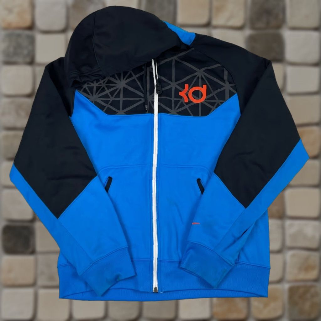 Nike VINTAGE Nike Hoodie Mens Small Blue Kevin Durant KD Therma Full Zip Gym Basketball Lined Size US S / EU 44-46 / 1 - 1 Thumbnail