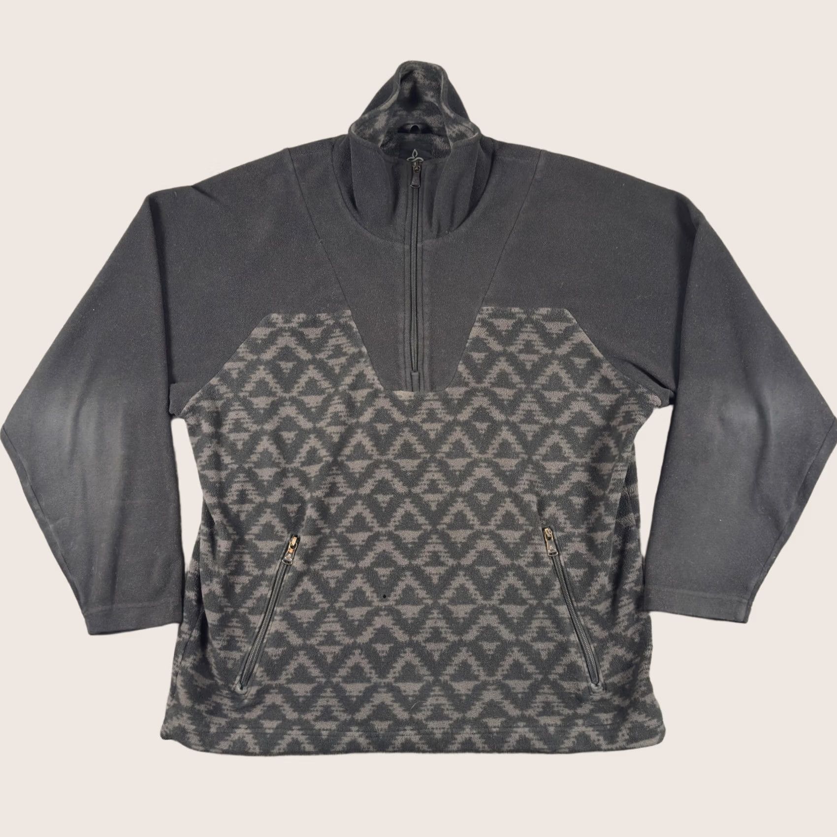 Prana PrAna Gray Fleece Pullover Mens Medium 1/4 Zip Geometric Hiking Aztec Size US M / EU 48-50 / 2 - 1 Thumbnail