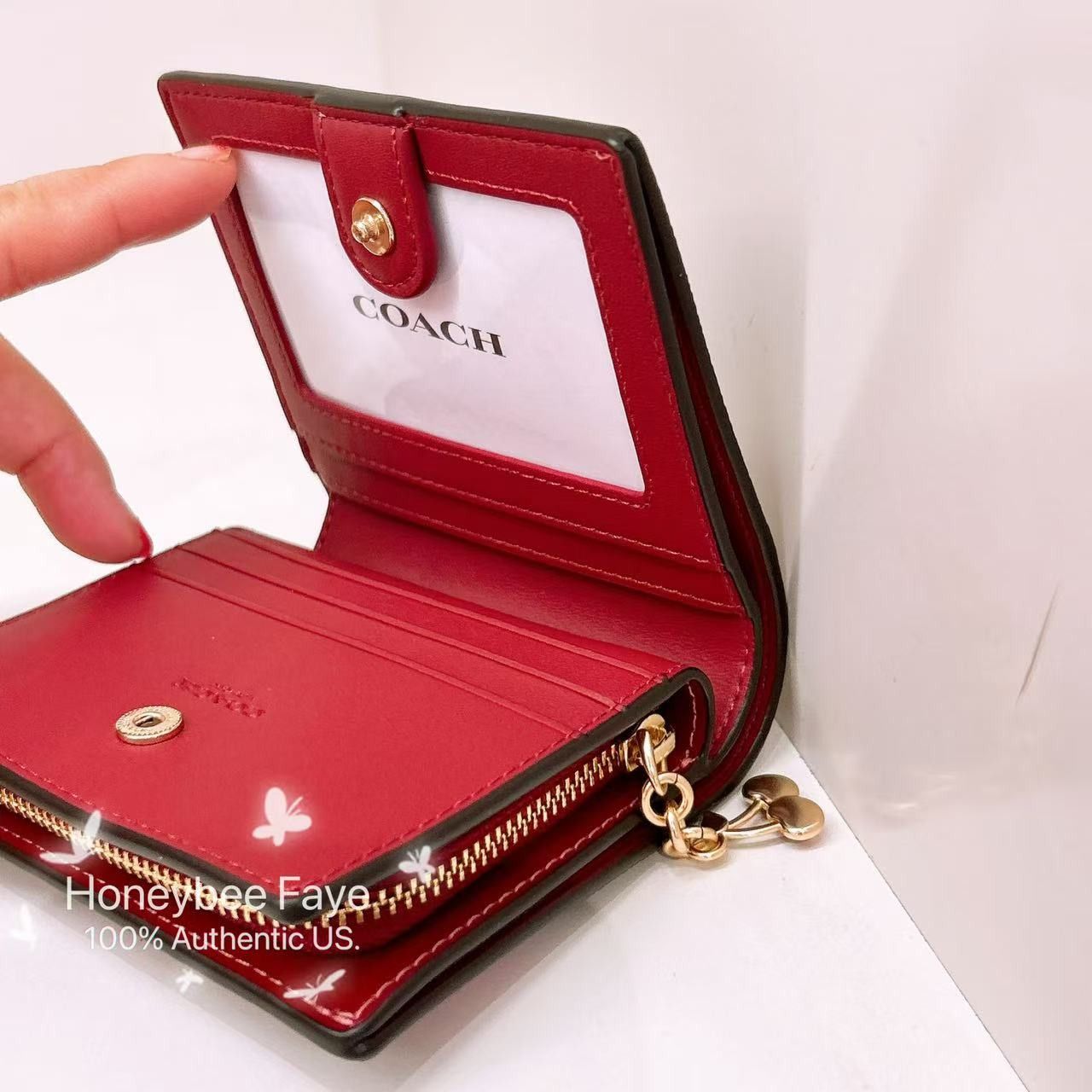 Coach Snap Wallet In Signature Canvas With Cherry Print CZ347 Size ONE SIZE - 4 Thumbnail
