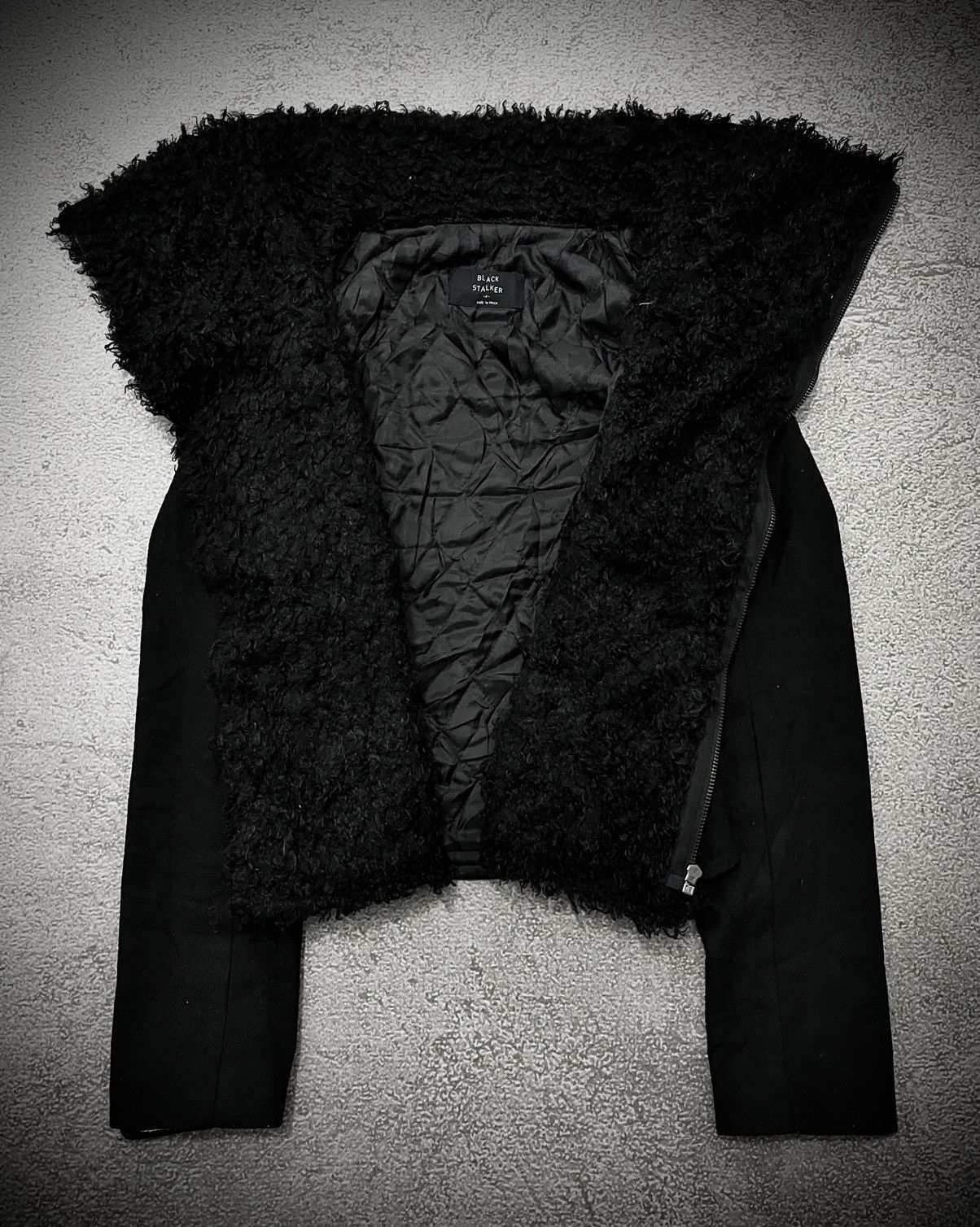 Japanese Brand 2000s Black Stalker Asymmetrical Suede Jacket RICK OWENS STY Size US M / EU 48-50 / 2 - 5 Thumbnail