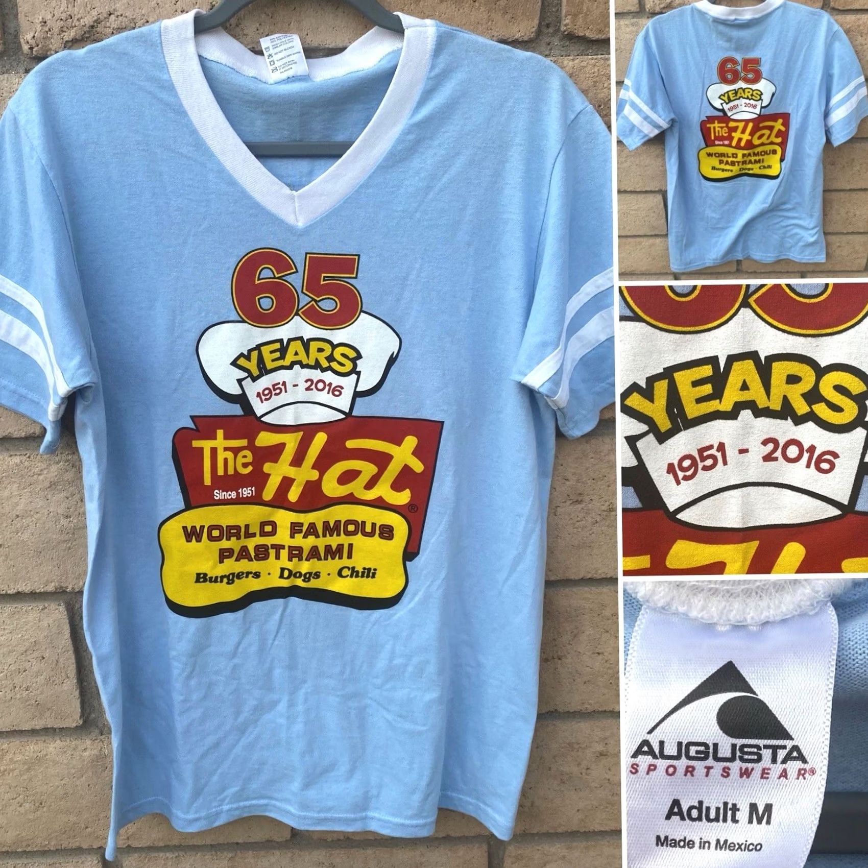 Vintage The Hat World Famous Pastrami Since 1951 T Shirt 65 Years Anniversary Size M Blue Size US M / EU 48-50 / 2 - 2 Thumbnail