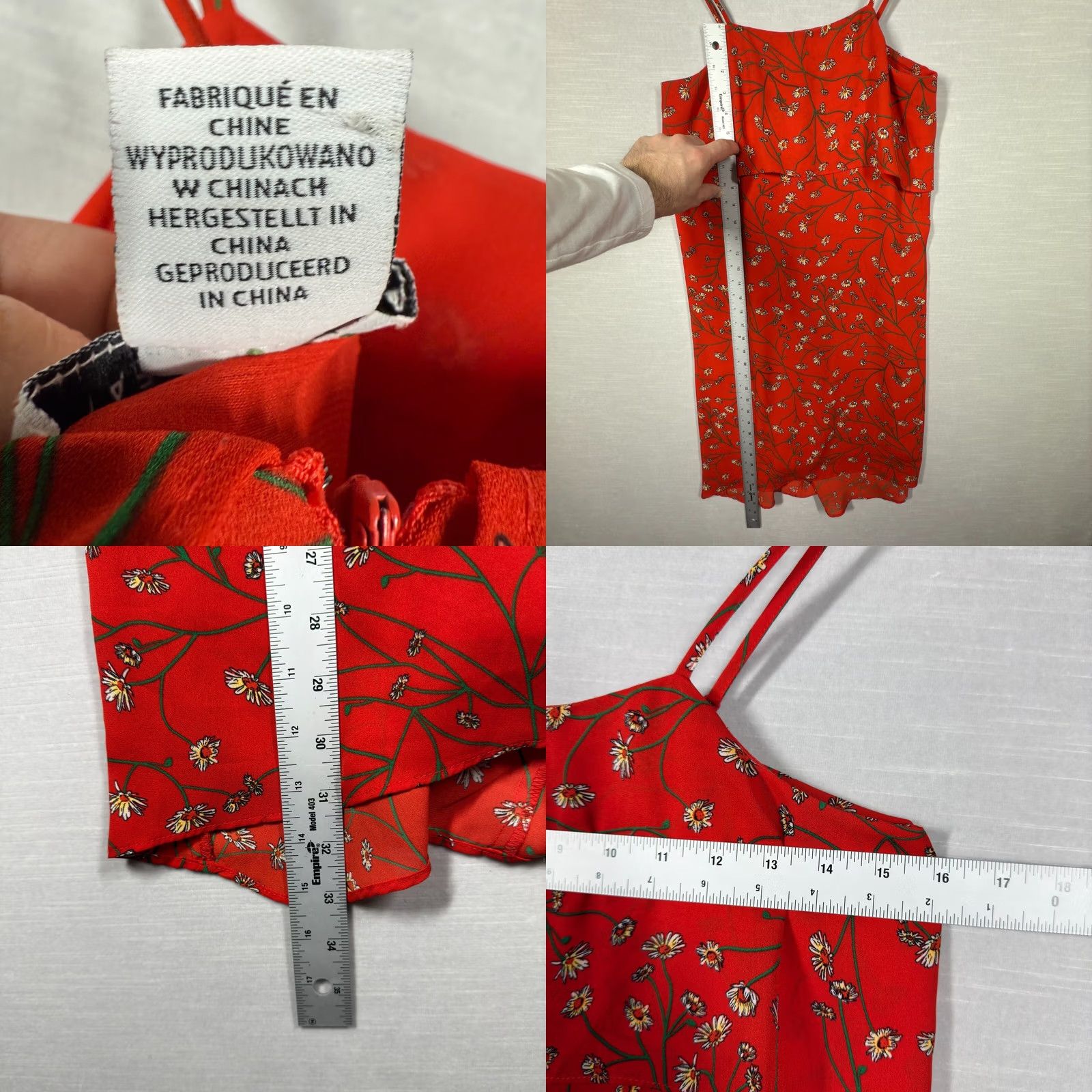 Vintage Tabitha Webb Dress Womens Red Midi Flowy Layered Floral Cottage Romantic Sundress 0 Size XS / US 0-2 / IT 36-38 - 8 Thumbnail