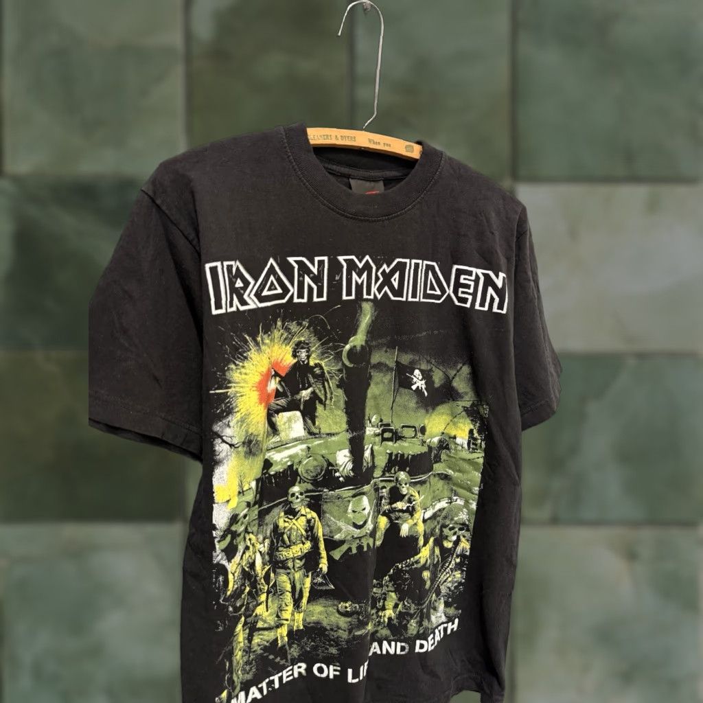Alife Y2K Iron Maiden Matter Of Life And Death Band Tee Shirt Medium Shirt Mens Black Band 90s 2000s Gold Series Size US M / EU 48-50 / 2 - 1 Thumbnail