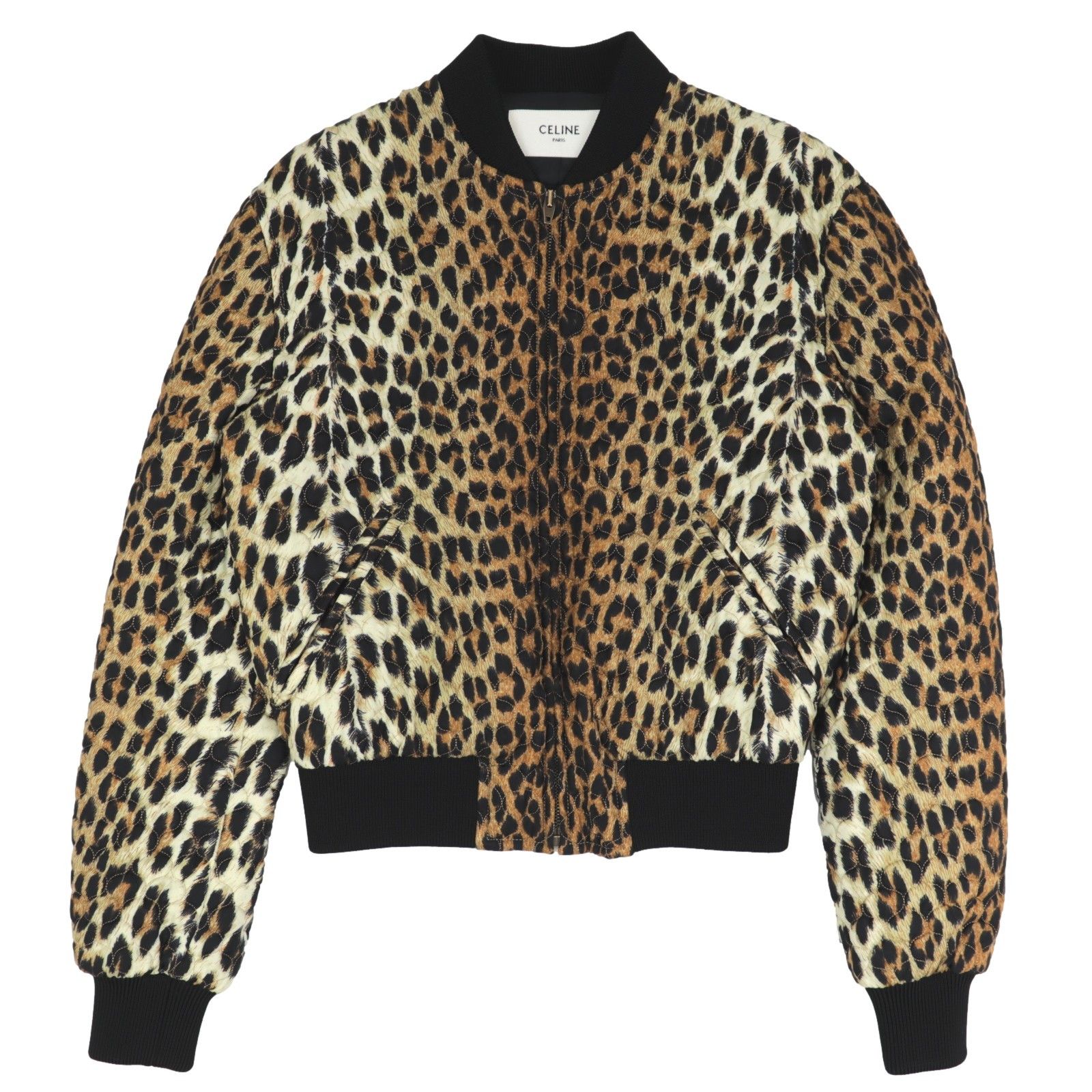 Celine Leopard Quilted Bomber